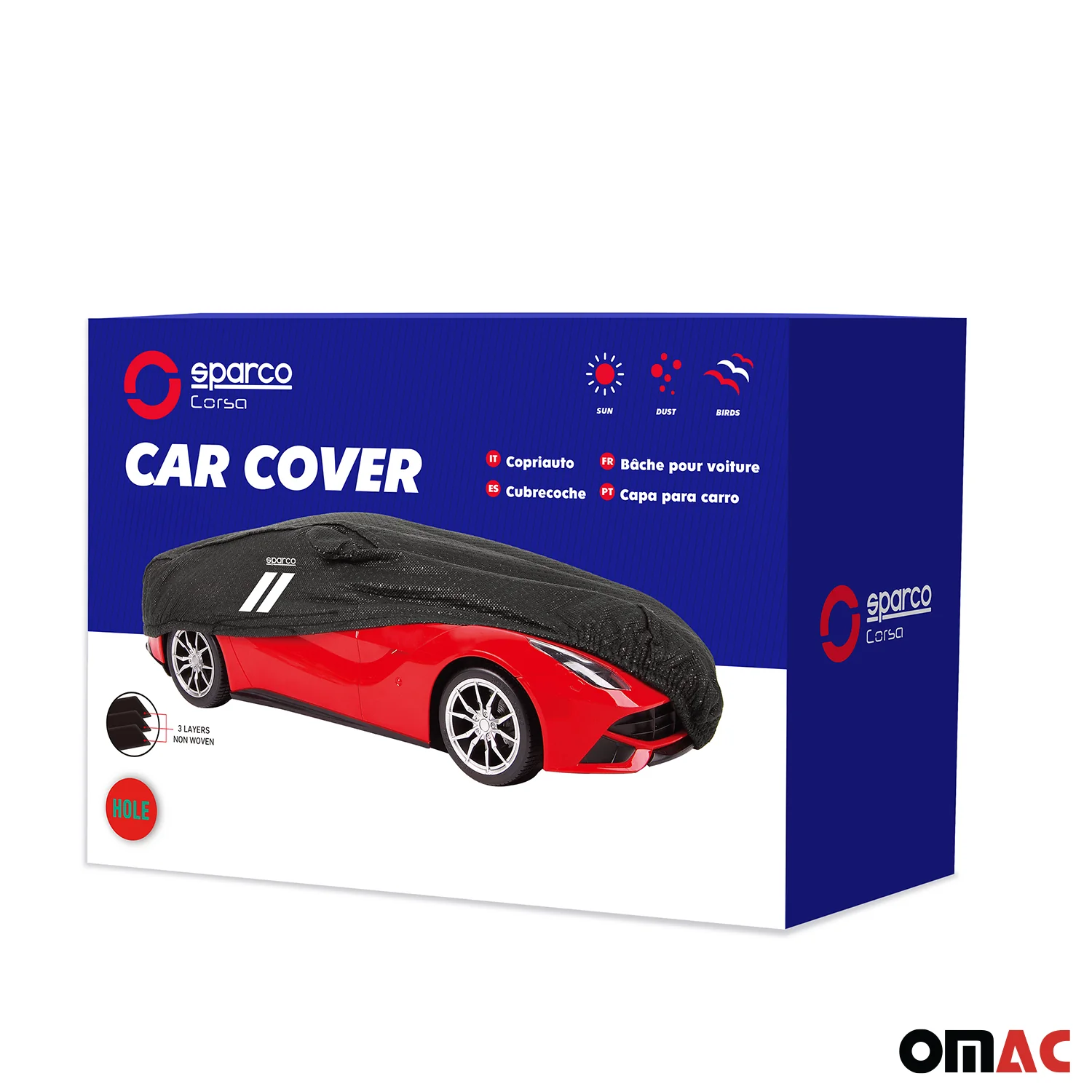SPARCO Auto Schutzhülle Autoabdeckung Schwarz Vollgarage Abdeckung Autogarage XL - Image 4