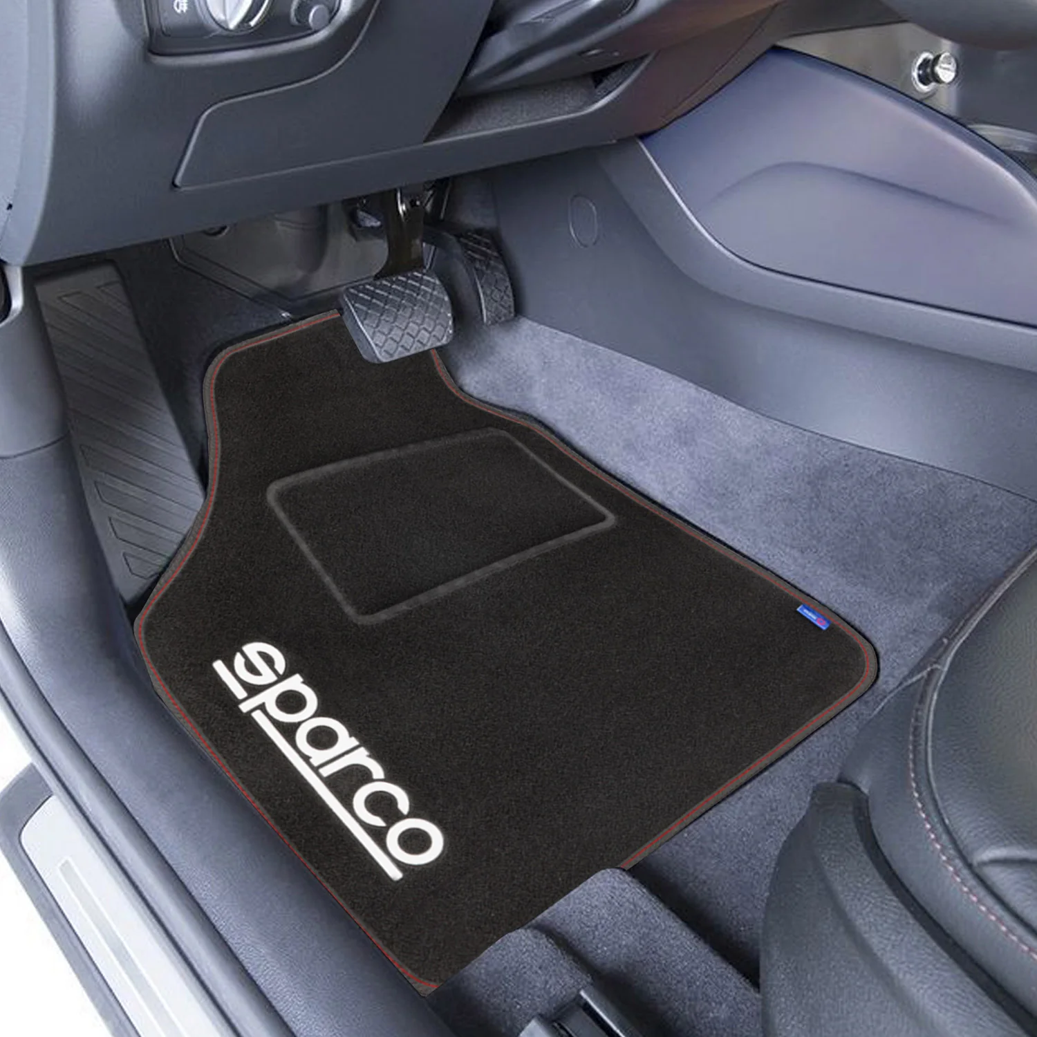 SPARCO Fußmatten Automatten Universal Rot Linie Autoteppich Alwettermatten 4x - Image 2