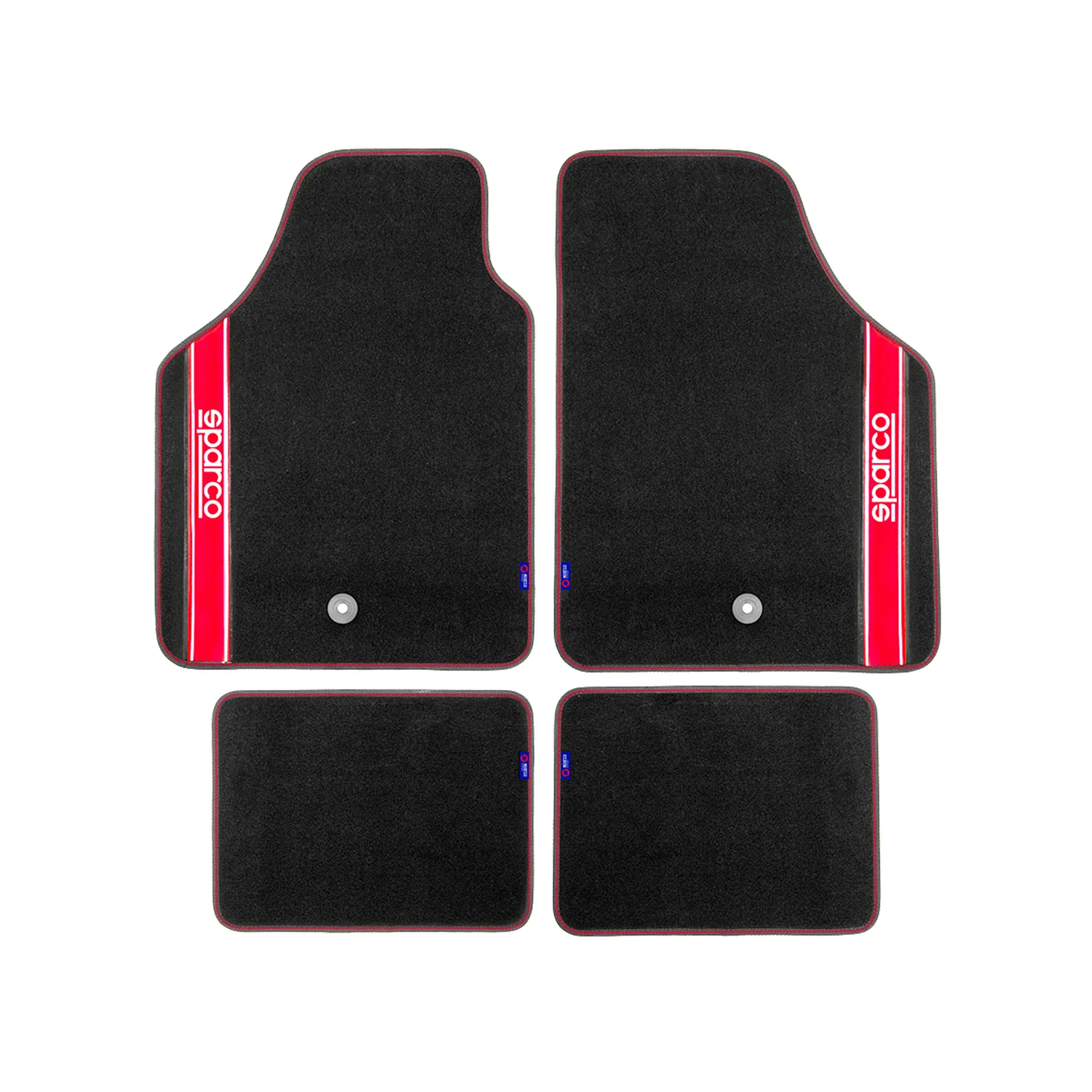 SPARCO Fußmatten Automatten Universal Schwarz Rot Autoteppich Alwettermatten 4x