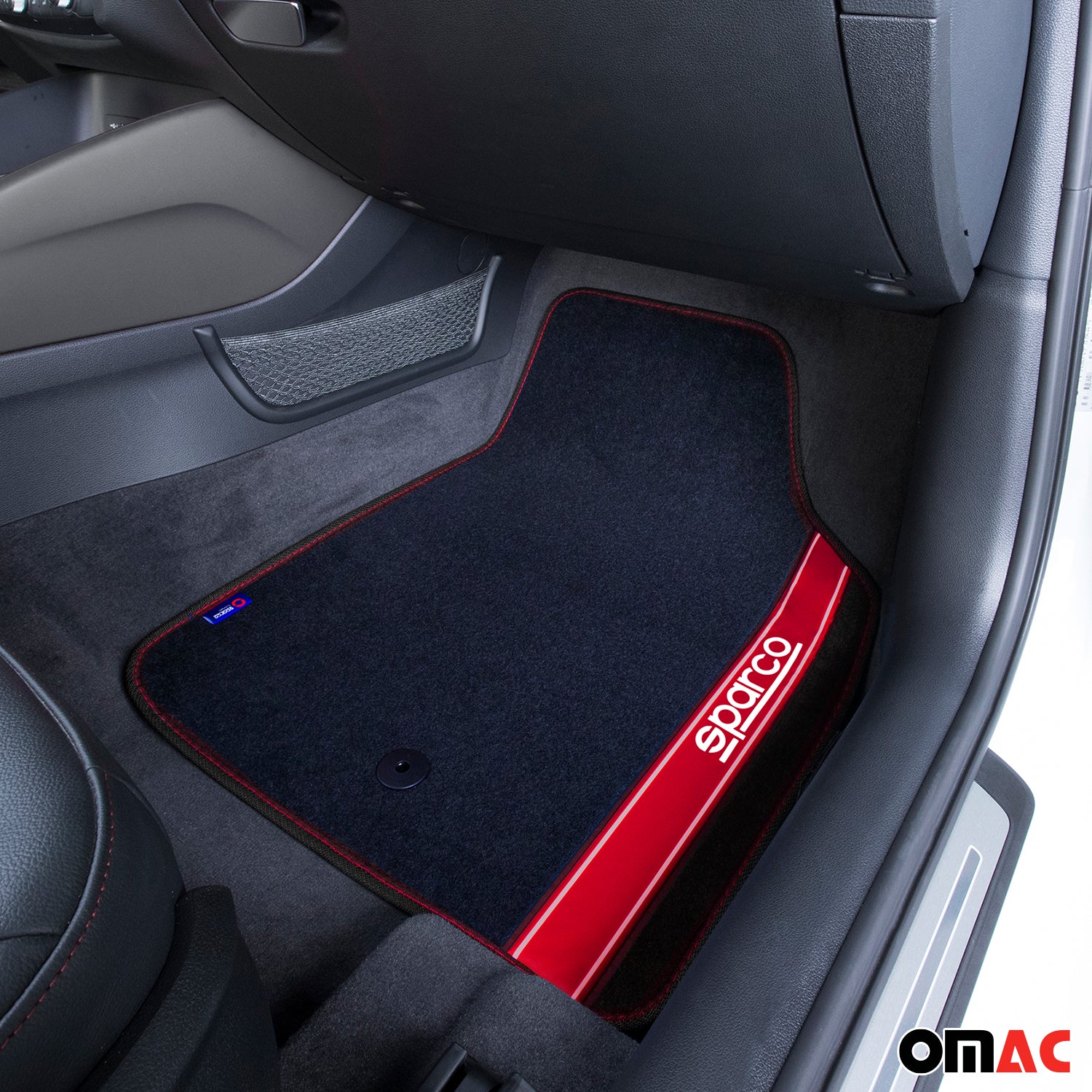 SPARCO Fußmatten Automatten Universal Schwarz Rot Autoteppich Alwettermatten 4x - Image 2