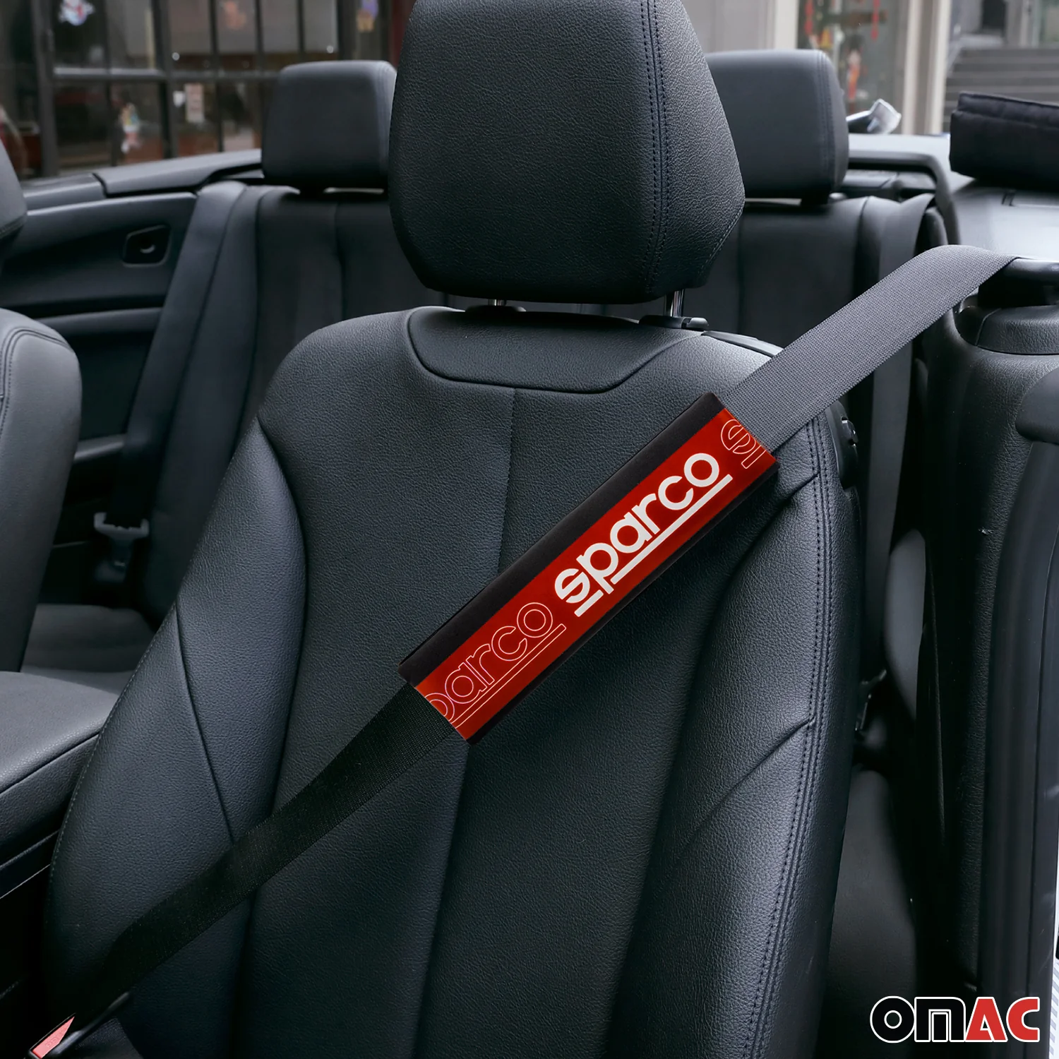 SPARCO Gurtschoner Gurtpolster Sicherheitsgurt Auto Gurtschutz Rot 2x - Image 2