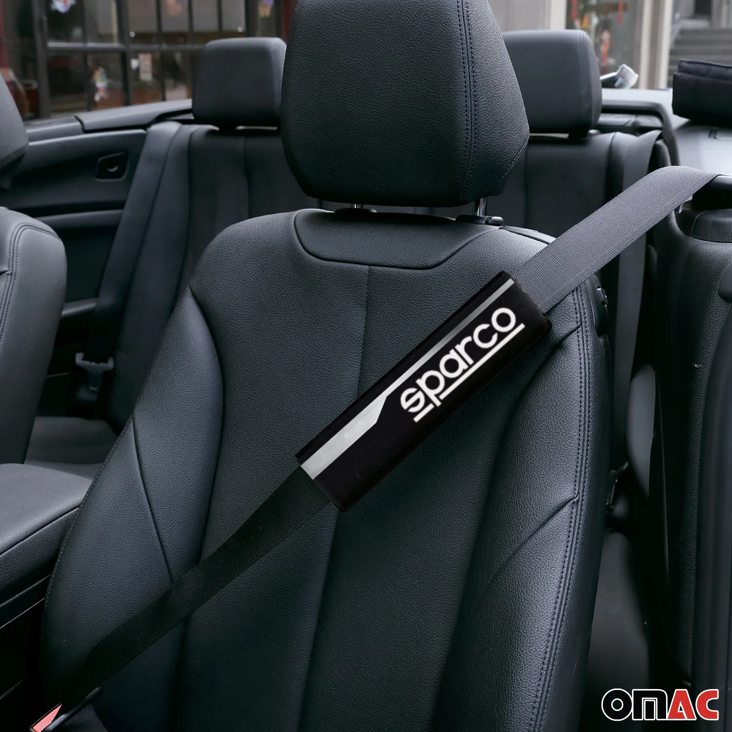 SPARCO Gurtschoner Gurtpolster Sicherheitsgurt Gurtschutz Polster Grau 2x - Image 2
