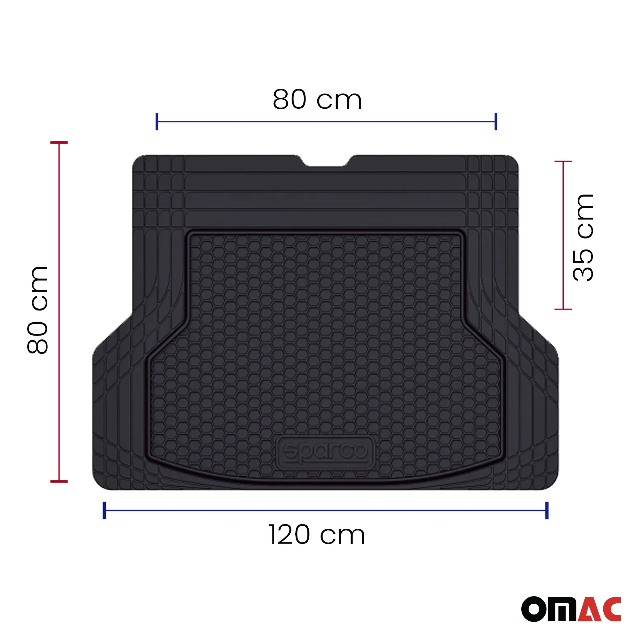 SPARCO Kofferraumwanne Laderaumwanne für Opel Universal Trimmbare Gummi Schwarz - Image 4
