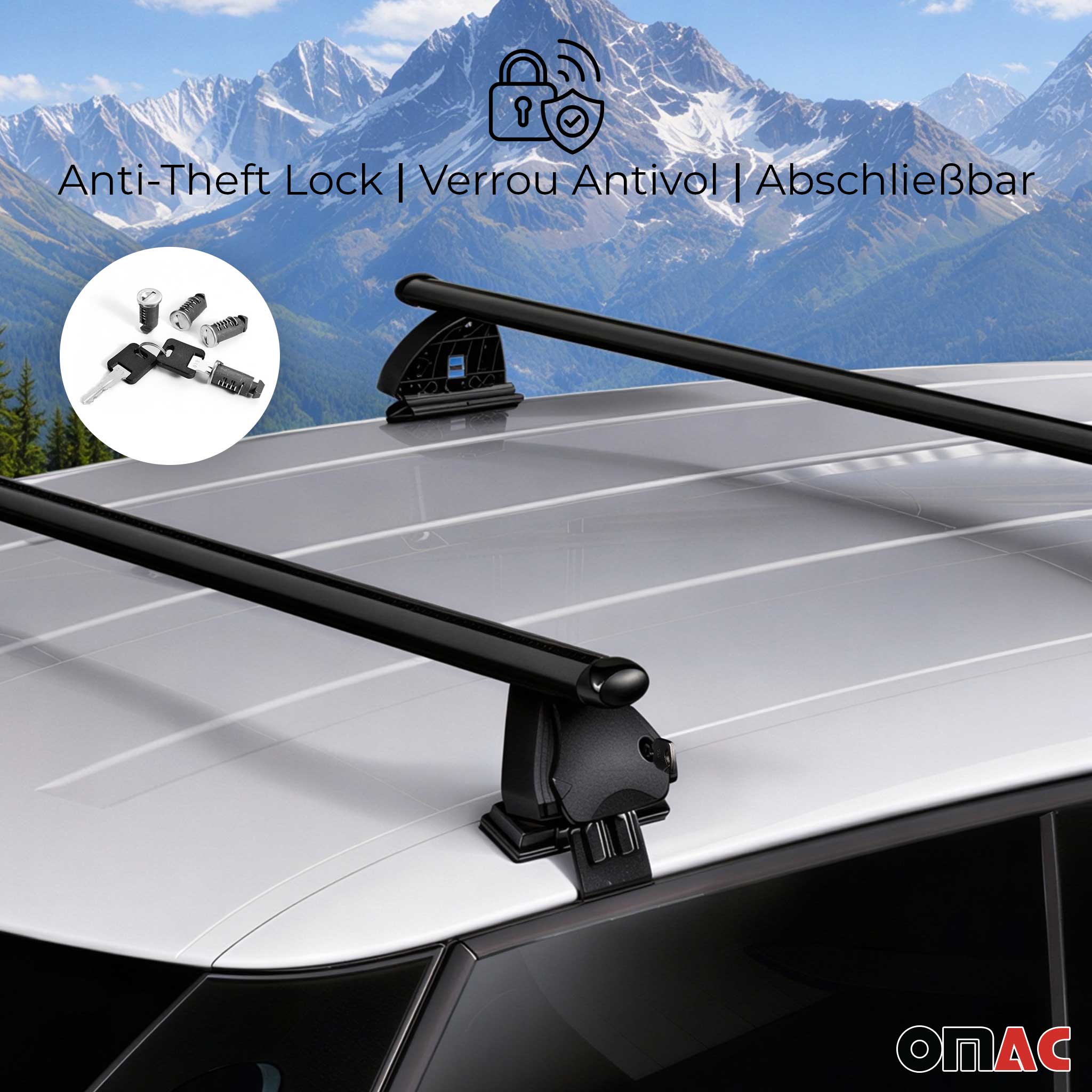 Stahl Dachträger für Alfa Romeo Giulia 2016-2026 TÜV Abschließbar 2tlg Schwarz - Image 5