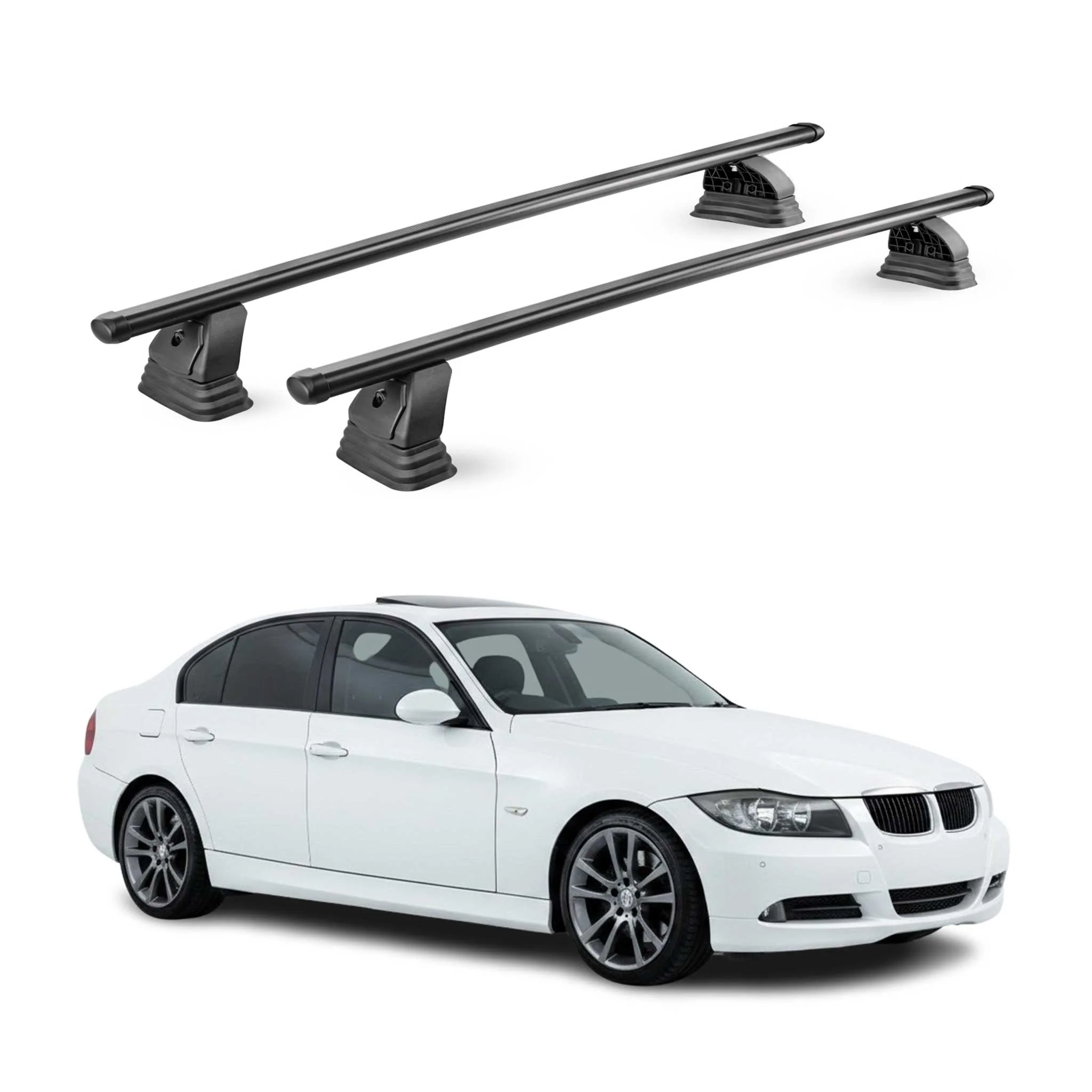 Stahl Dachträger für Bmw 3er E90 Limo 2004-2012 TÜV Abschließbar 2tlg Schwarz