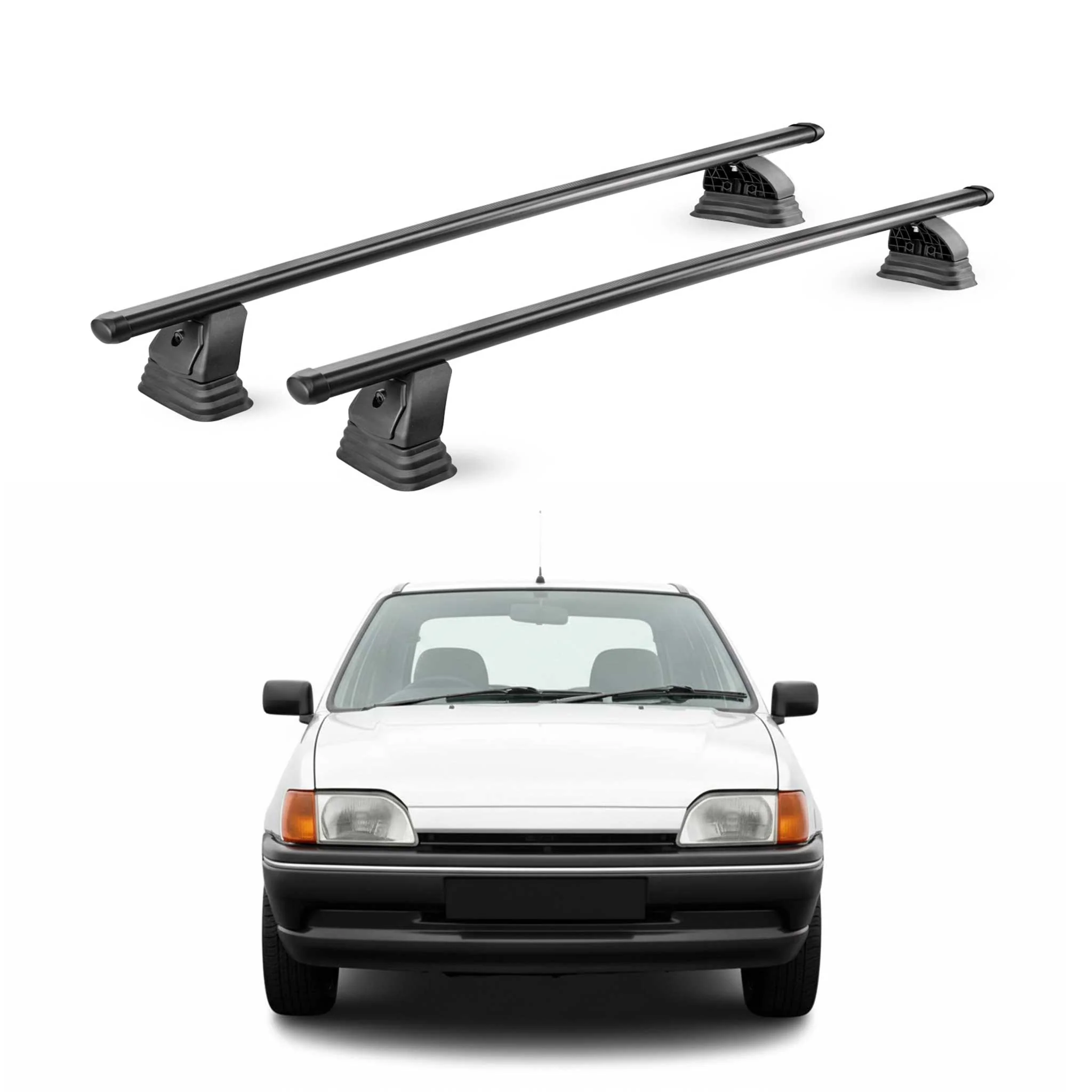 Stahl Dachträger für Ford Fiesta III 1989-1997 3-Tür TÜV Abschließbar 2x Schwarz