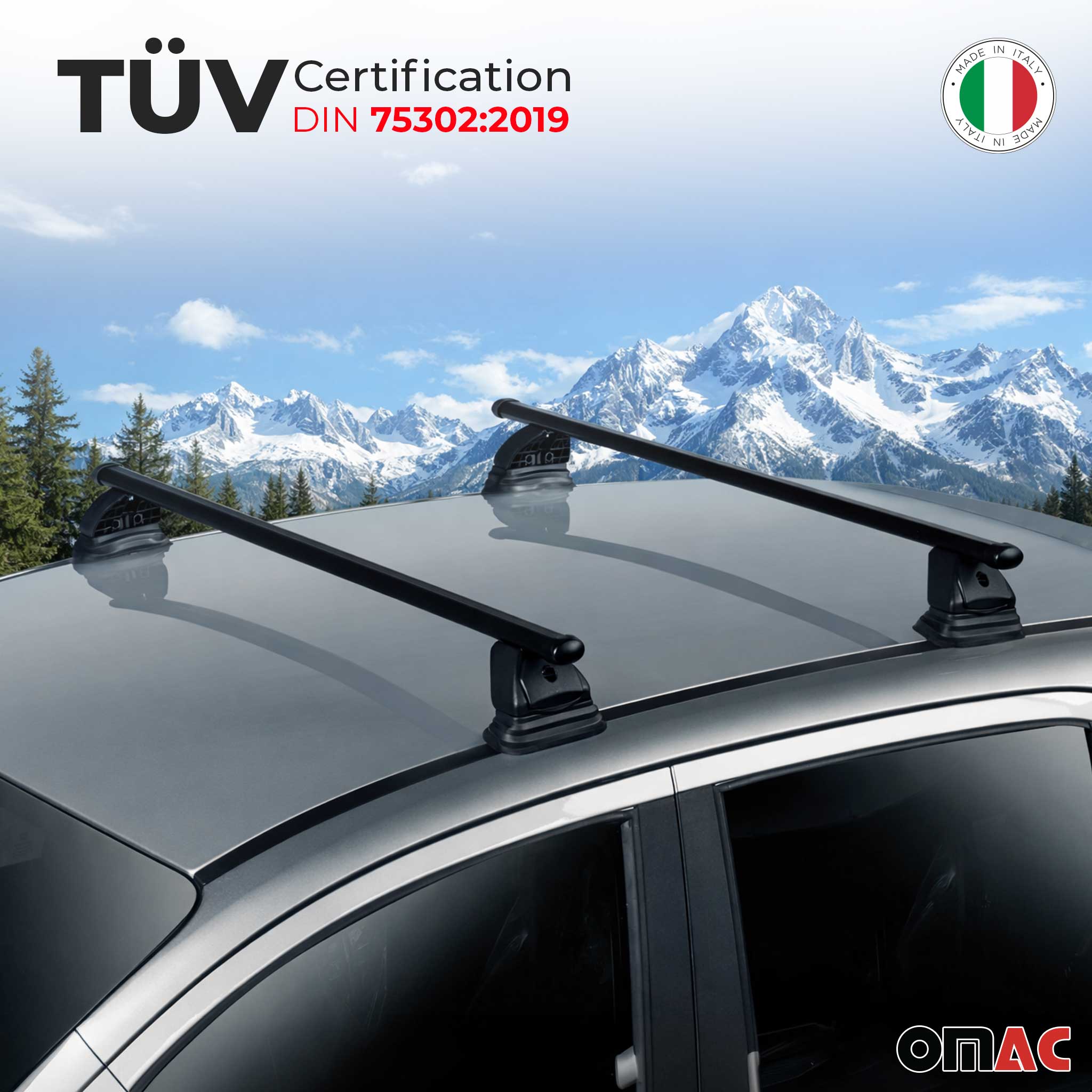 Stahl Dachträger für Mazda 2 II Schrägheck 2007-2014 TÜV 75 kg 2tlg Schwarz - Image 2