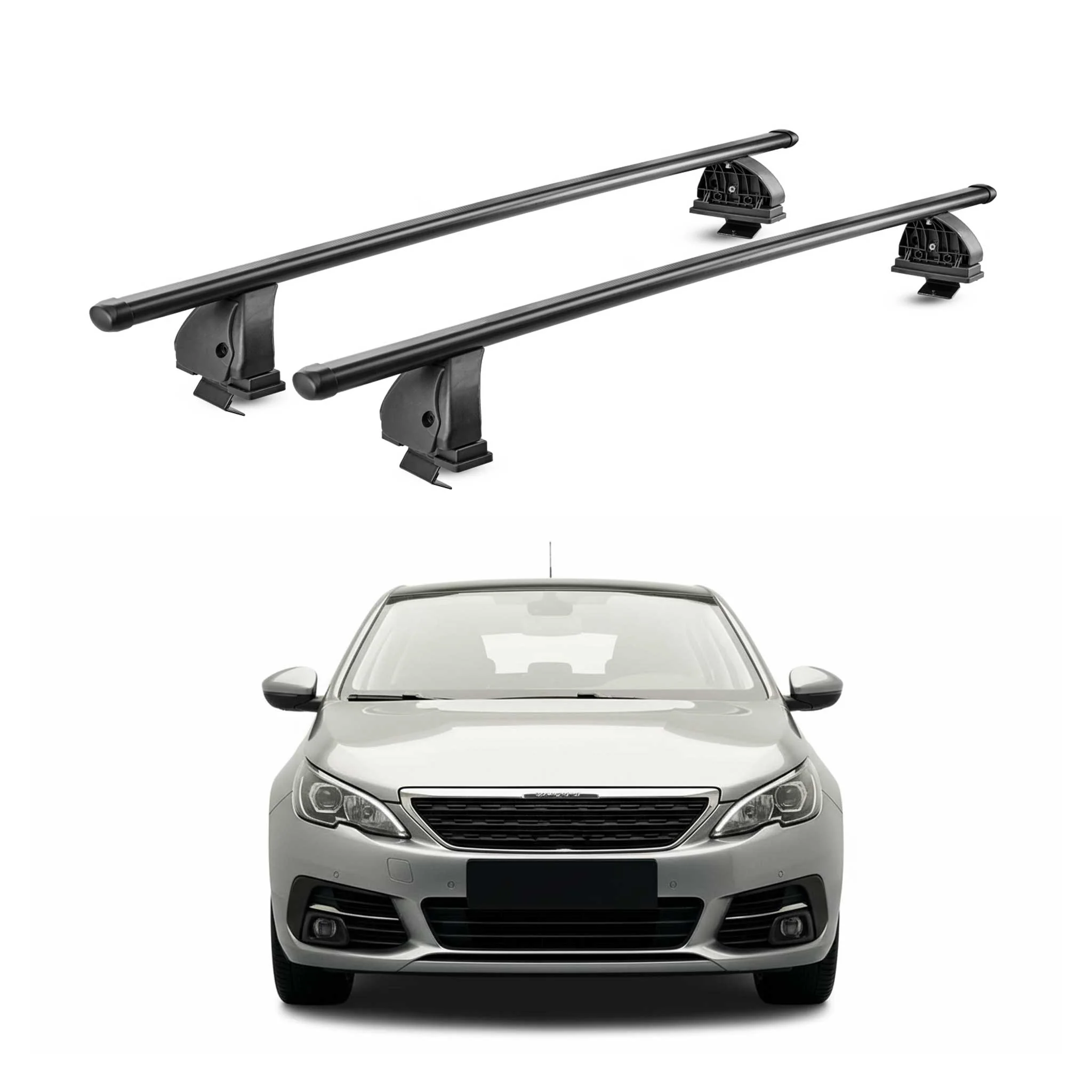 Stahl Dachträger für Peugeot 308 II Schrägheck Kombi 2013-2021 TÜV 2tlg Schwarz