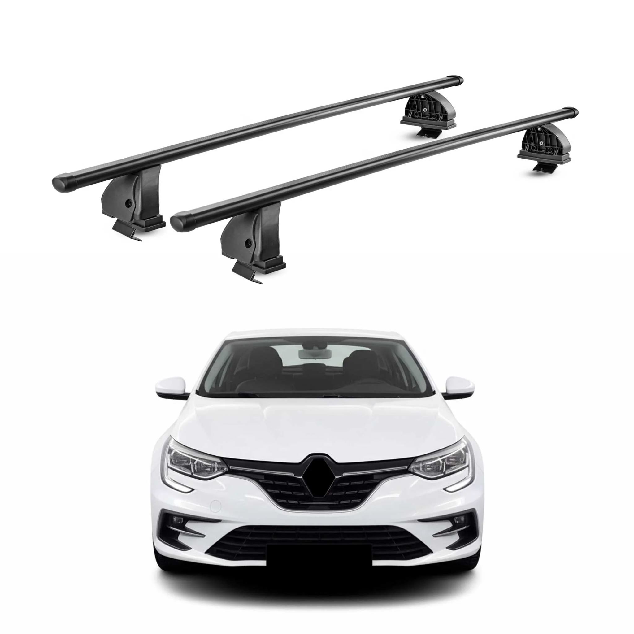 Stahl Dachträger für Renault Megane IV Schrägheck Kombi 2016-24 5Tür TÜV Schwarz