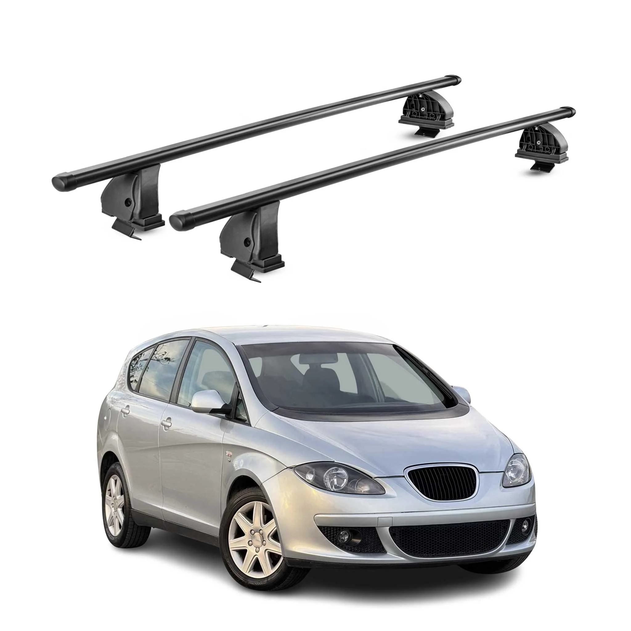 Stahl Dachträger für Seat Altea 2004-2015 TÜV Abschließbar 75 kg 2tlg Schwarz