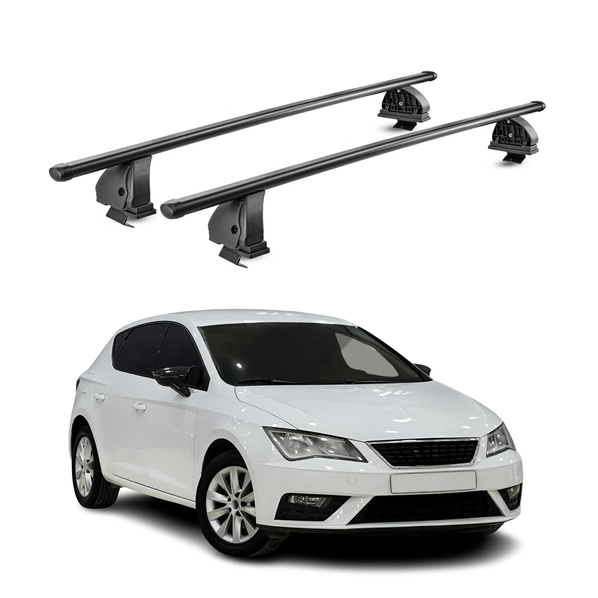 Stahl Dachträger für Seat Leon III 2012-2020 TÜV Abschließbar 2tlg Schwarz