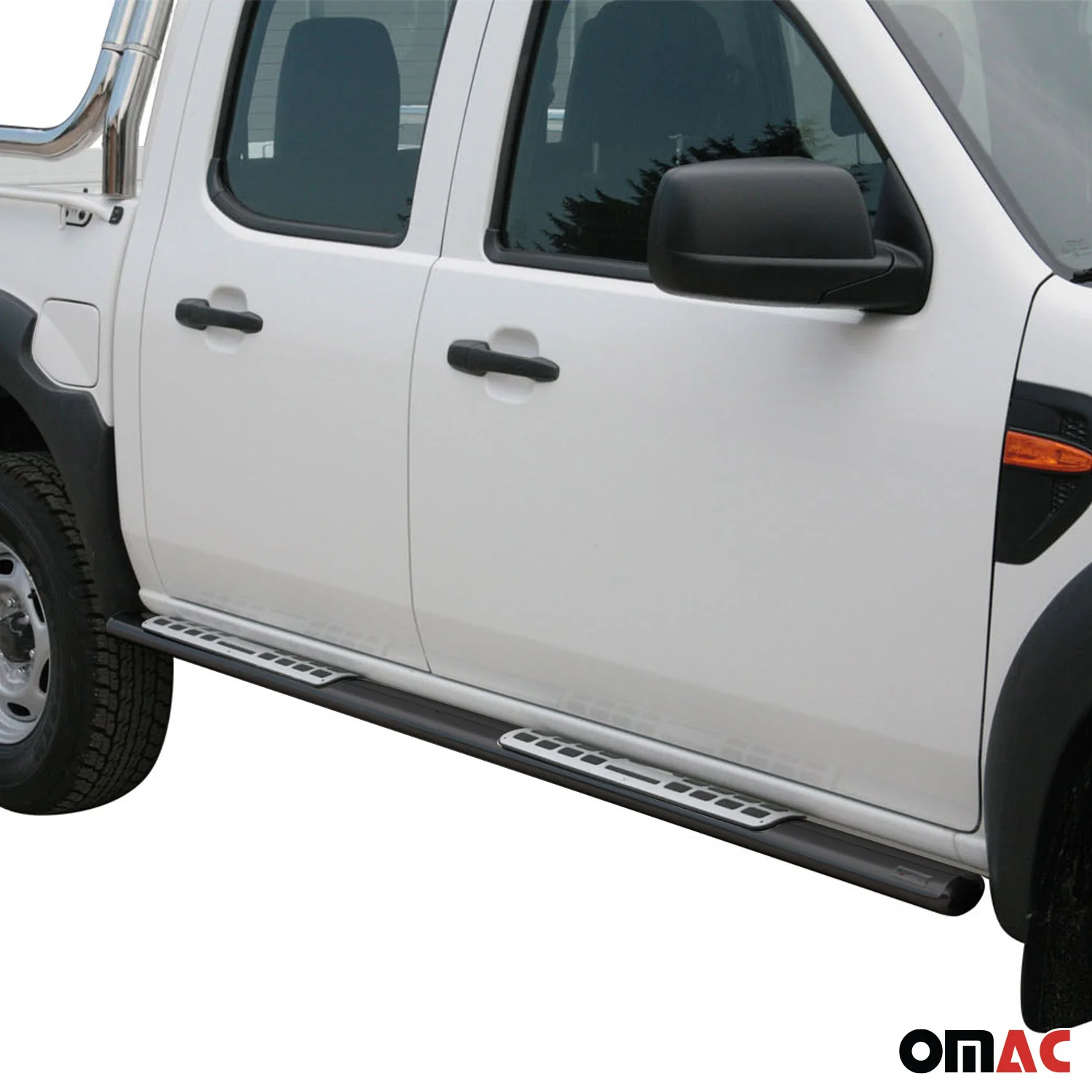 Stahl Schwellerrohre Trittbretter für Ford Ranger Double Cab 2009-2011 Schwarz - Image 2
