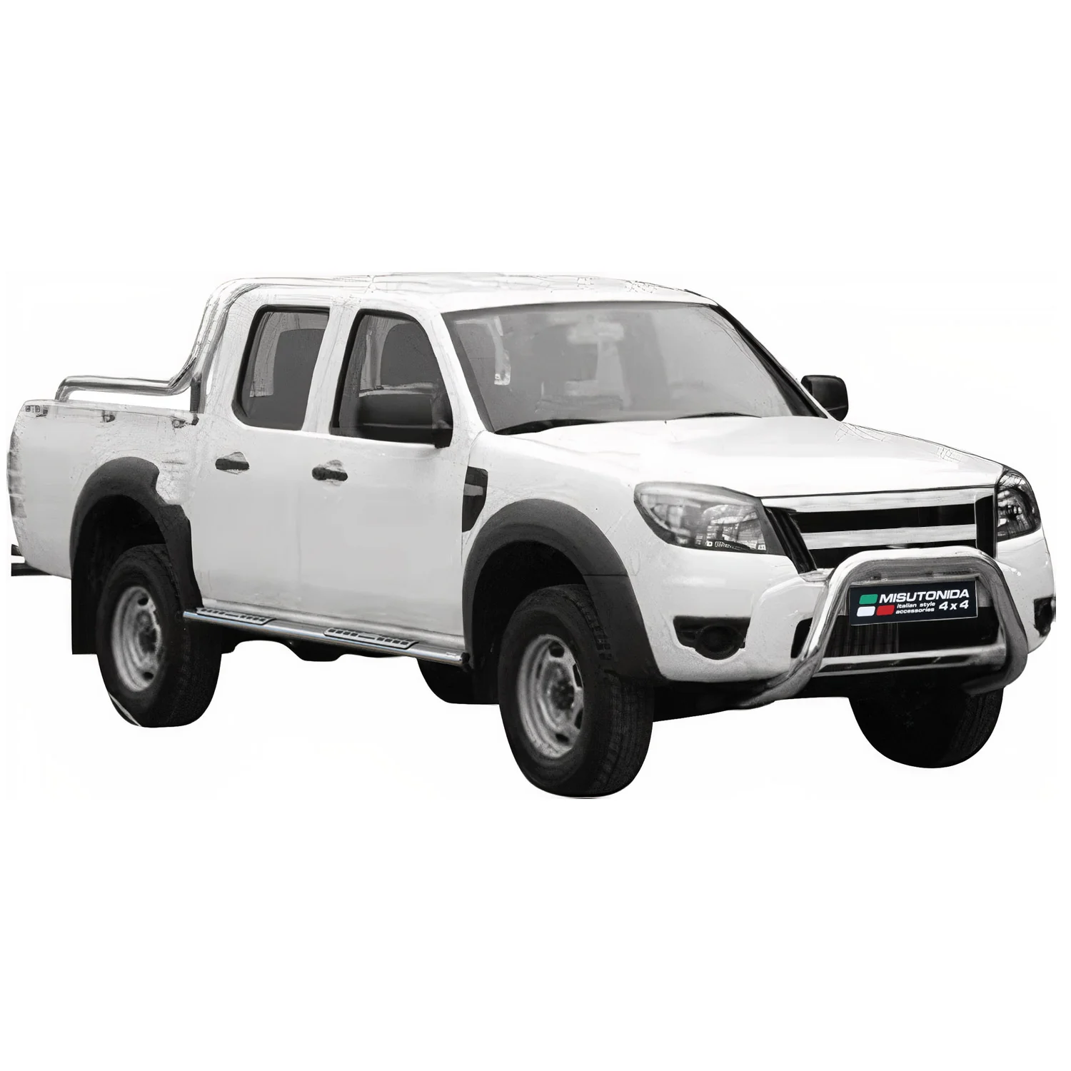 Stahl Seitenschweller Schwellerrohre für Ford Ranger Double Cab 2009-2011 Grau