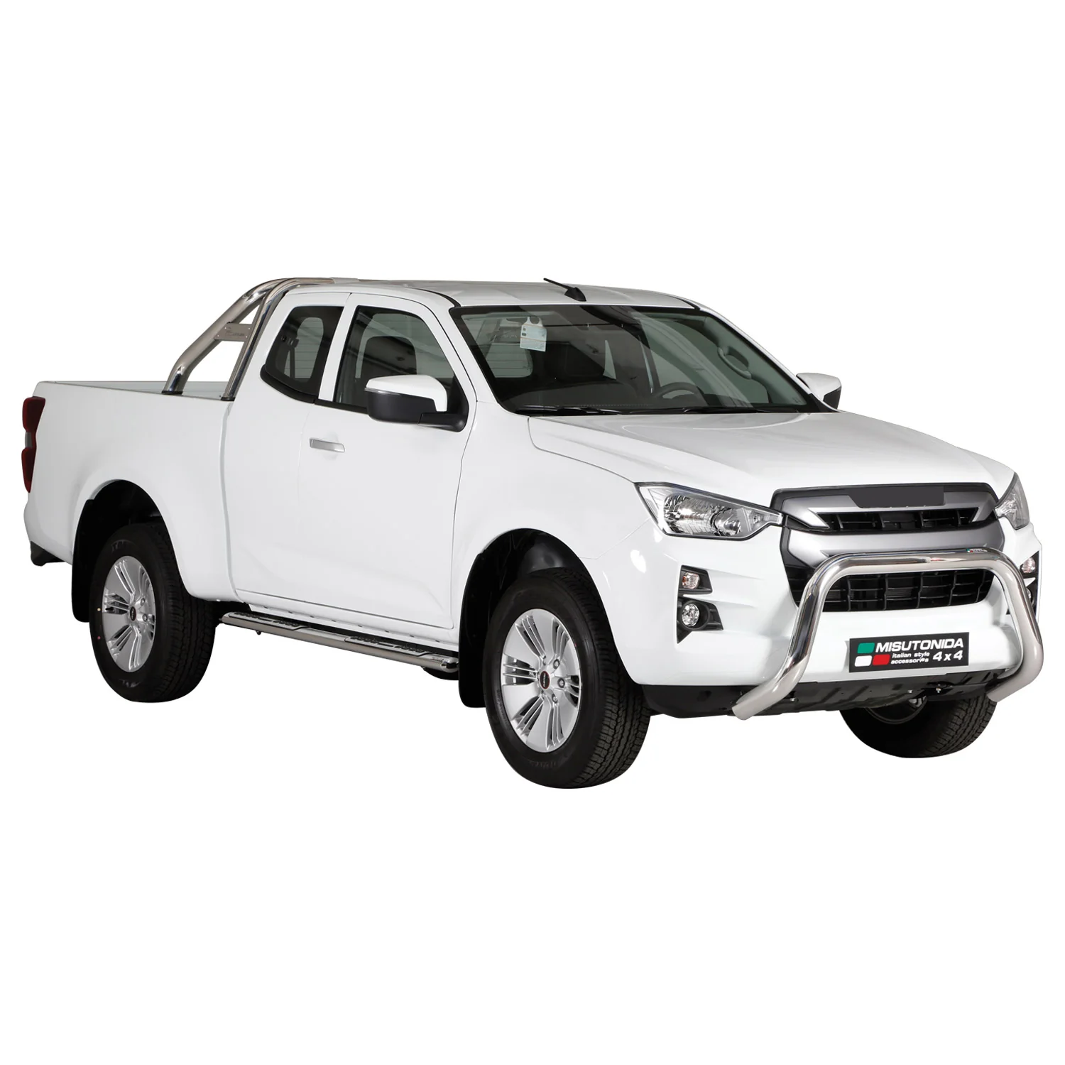 Stahl Seitenschweller Schwellerrohre für Isuzu D-Max Space Cab 2019-2026 Grau