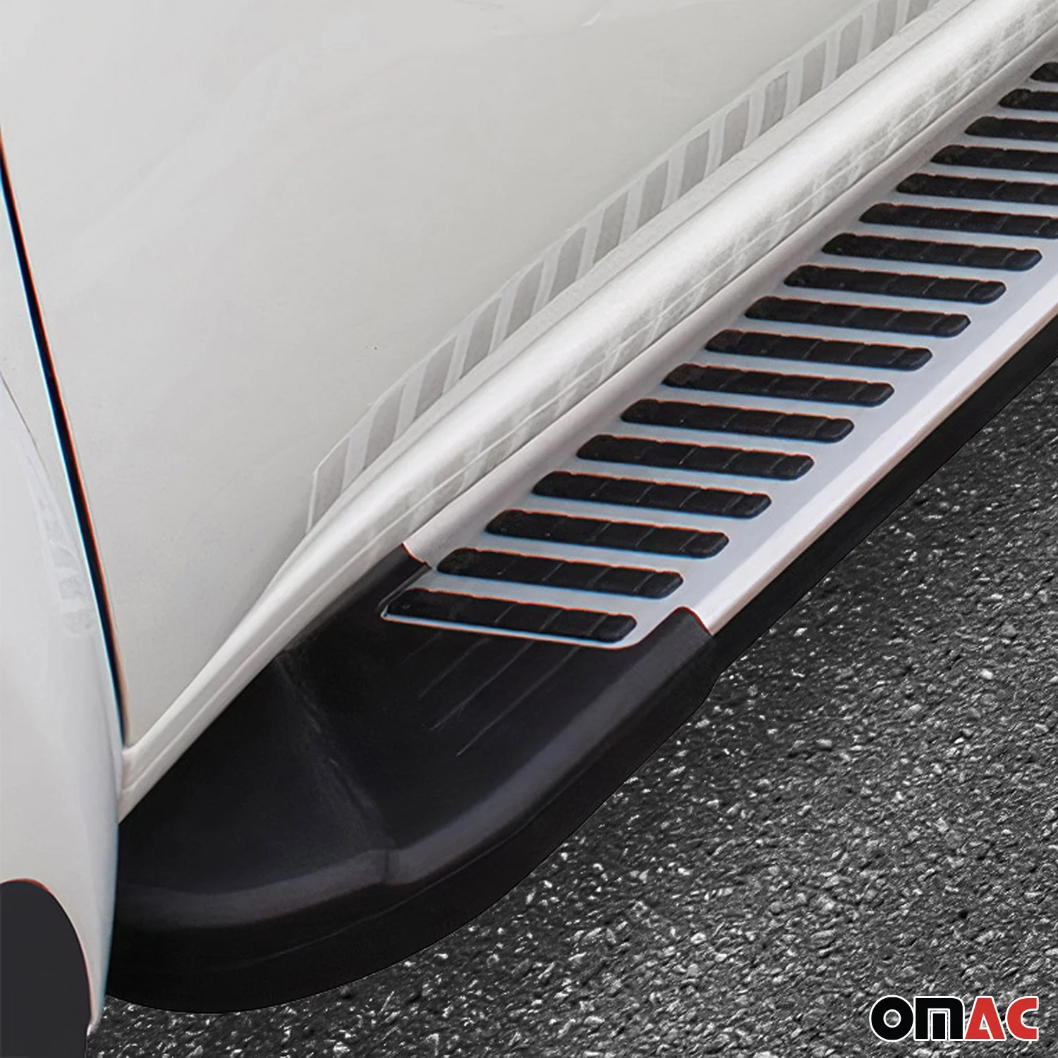 Trittbretter Seitenbretter für Mercedes-Benz Vito 2003-14 L1 Alu Schwarz-Silber - Image 11