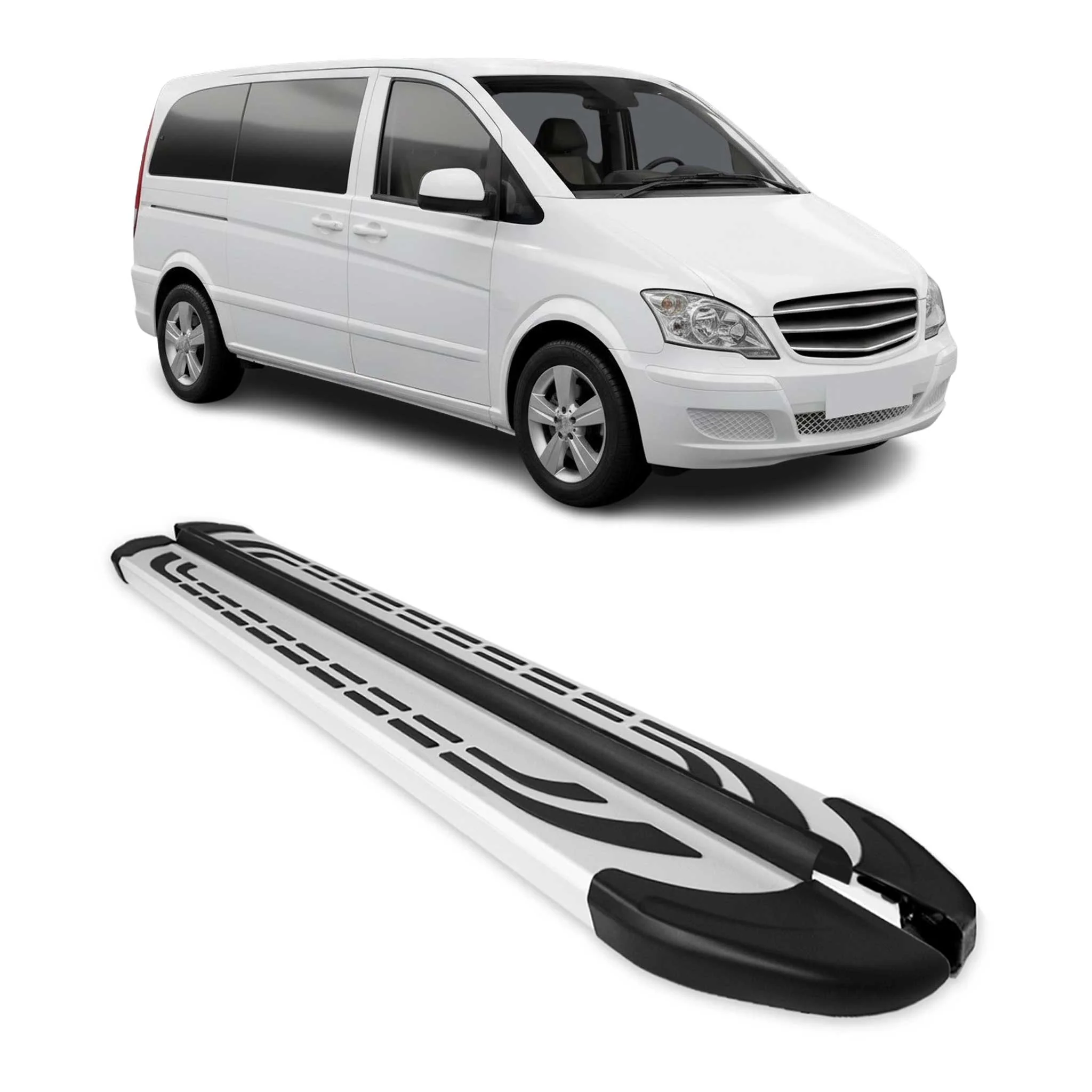 Trittbretter Schweller Seitenbretter für Mercedes Vito W639 2003-2014 L1 L2 Alu