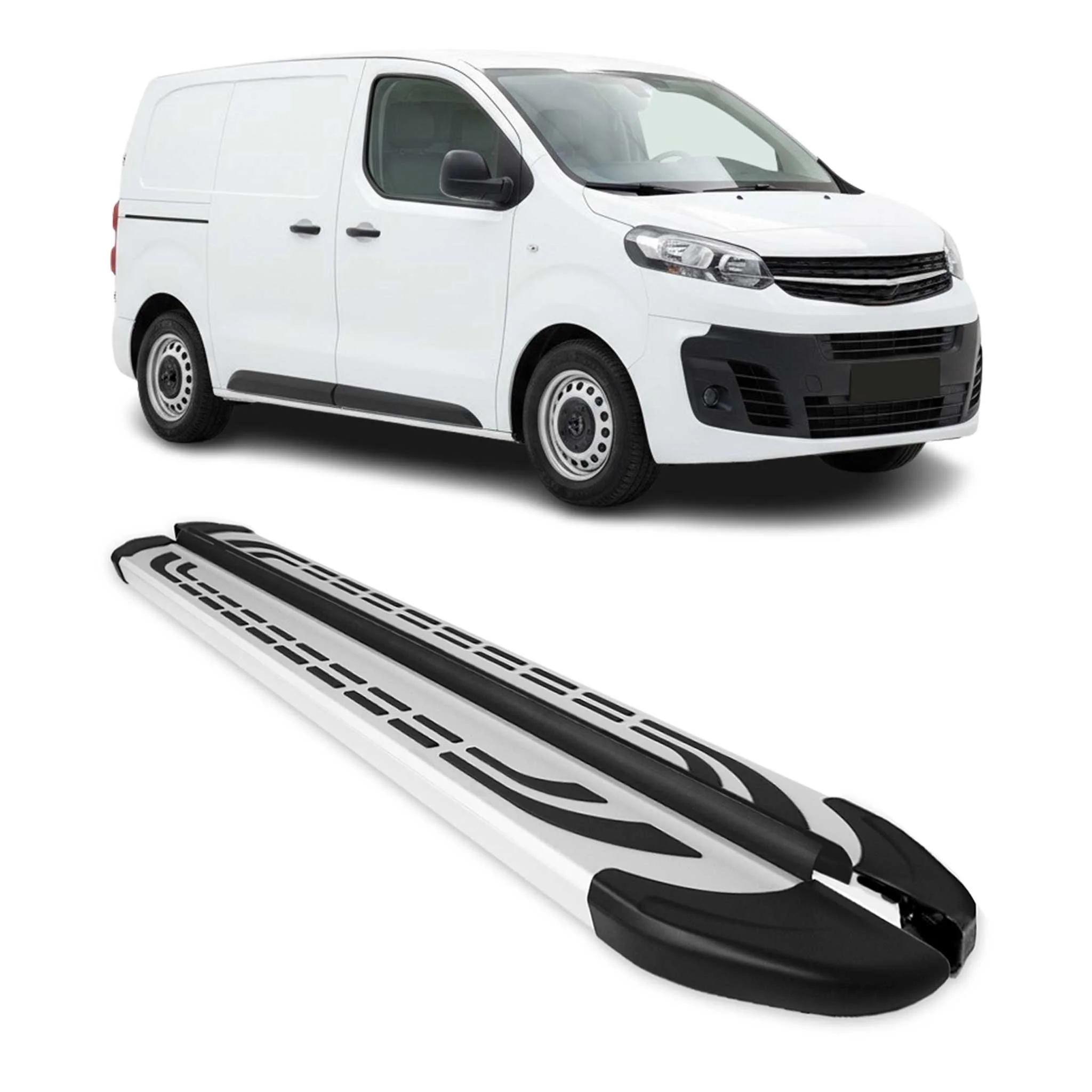 Trittbretter Seitenbretter für Opel Vivaro C 2019-2026 L1 Kurzer Alu Silber