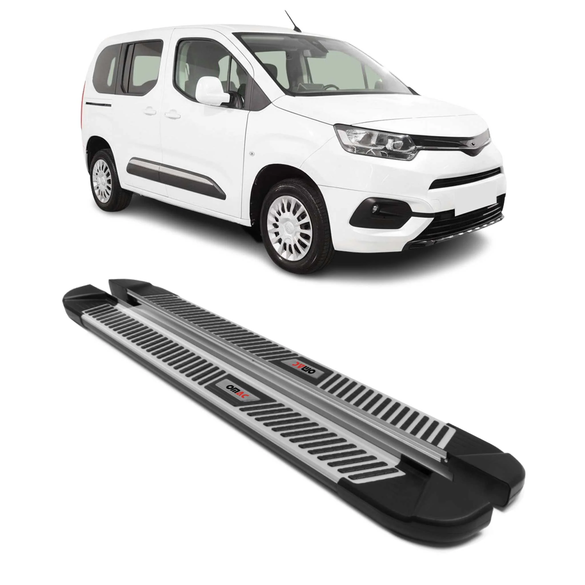 Trittbretter Seitenbretter für Toyota Proace City 2019-2026 L1 Aluminium Schwarz