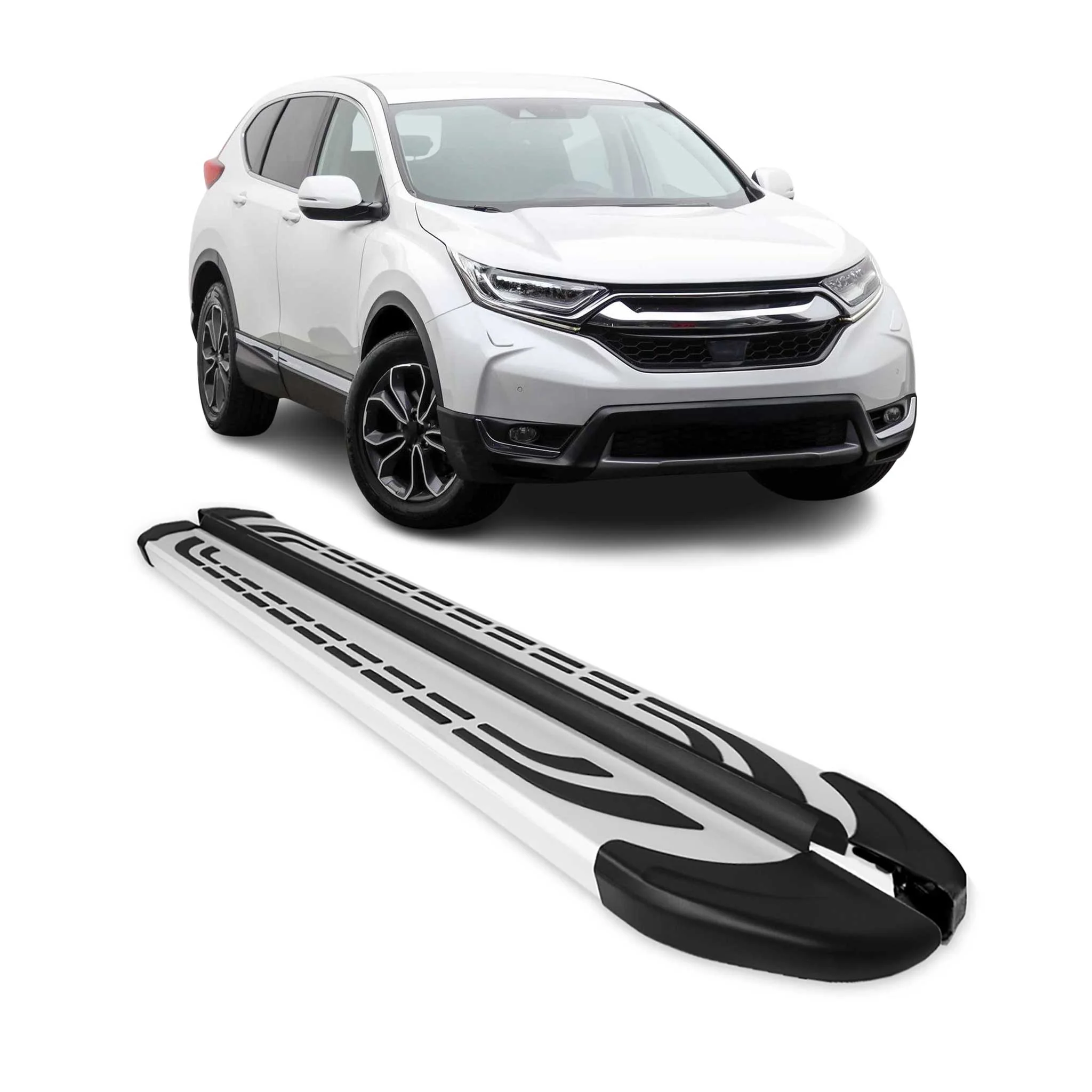 Trittbretter Seitenschweller Seitenbretter für Honda CR-V 2017-2022 Alu Grau