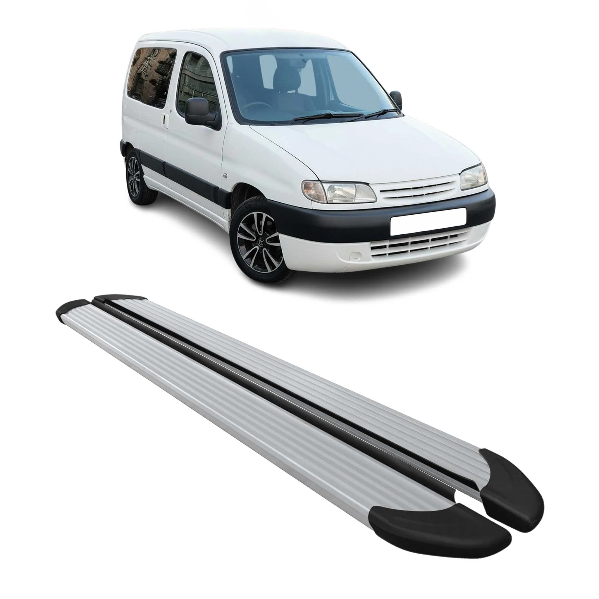 Seitenschweller Trittbretter Schweller für Citroen Berlingo L1 1996-08 Alu Grau