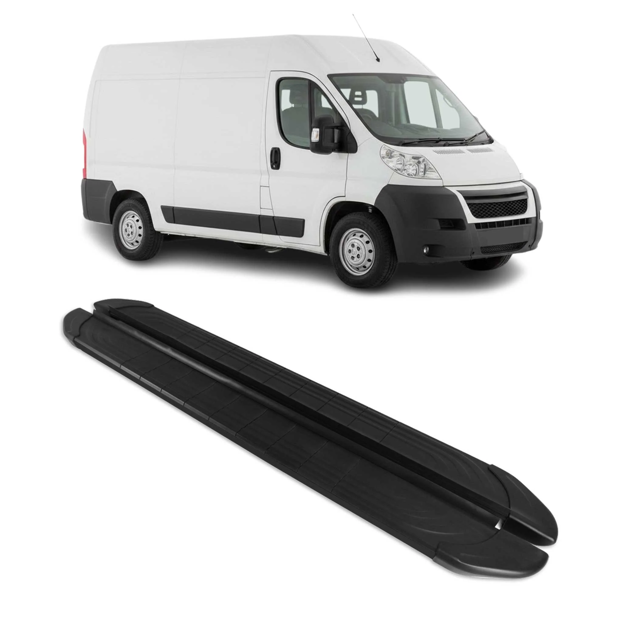 Trittbretter Seitenschweller für Citroen Jumper 2006-2026 L2 Aluminium Schwarz