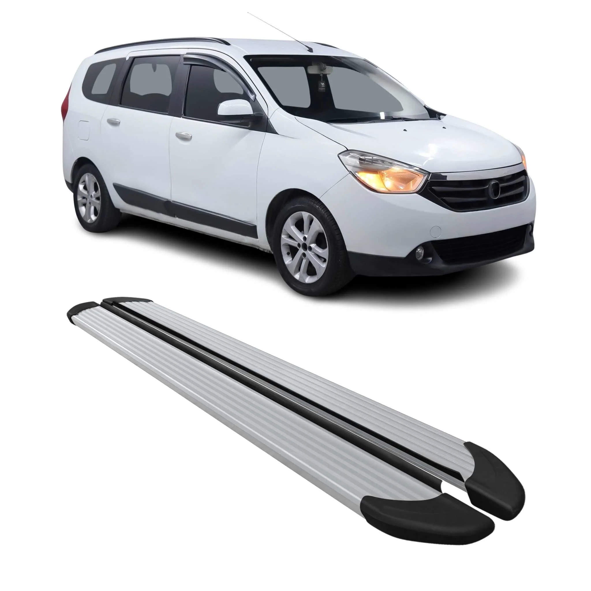Seitenschweller Trittbretter Schweller für Dacia Lodgy 2012-2021 Aluminium Grau