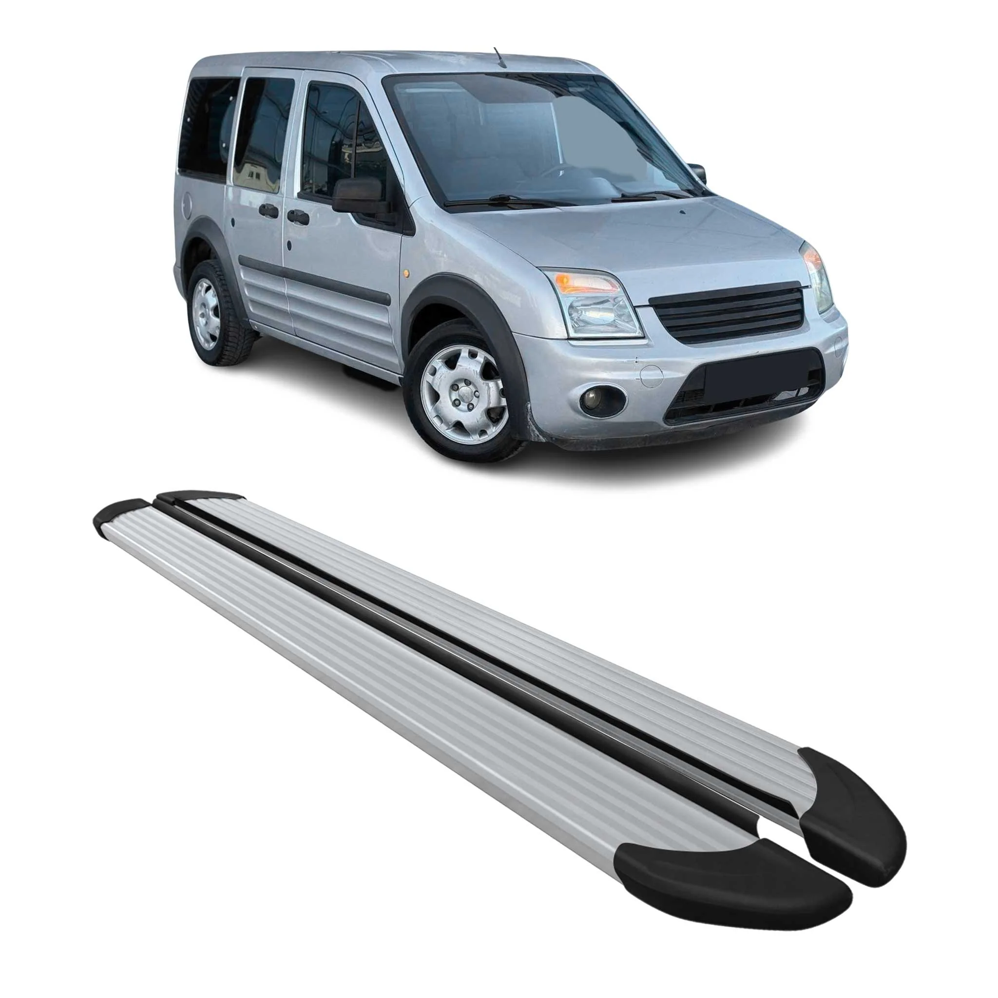 Seitenschweller Trittbretter Schweller für Ford Connect 2002-2013 L1 Alu Grau