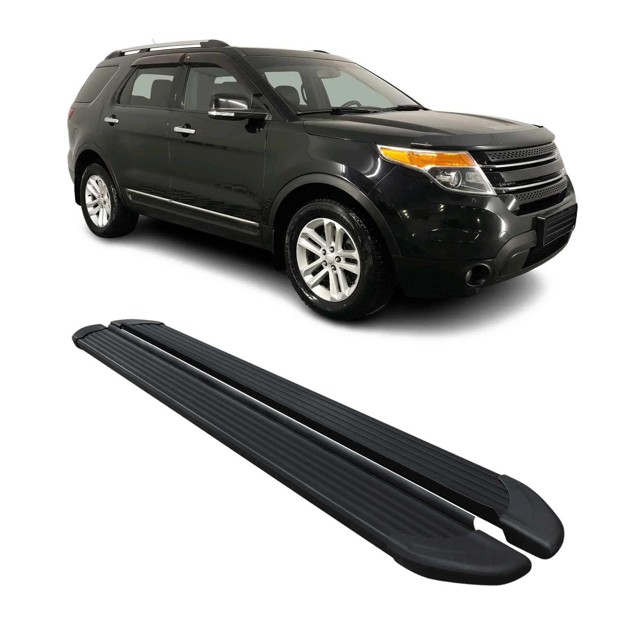 Seitenschweller Trittbretter Schweller für Ford Explorer 2010-2020 Alu Schwarz