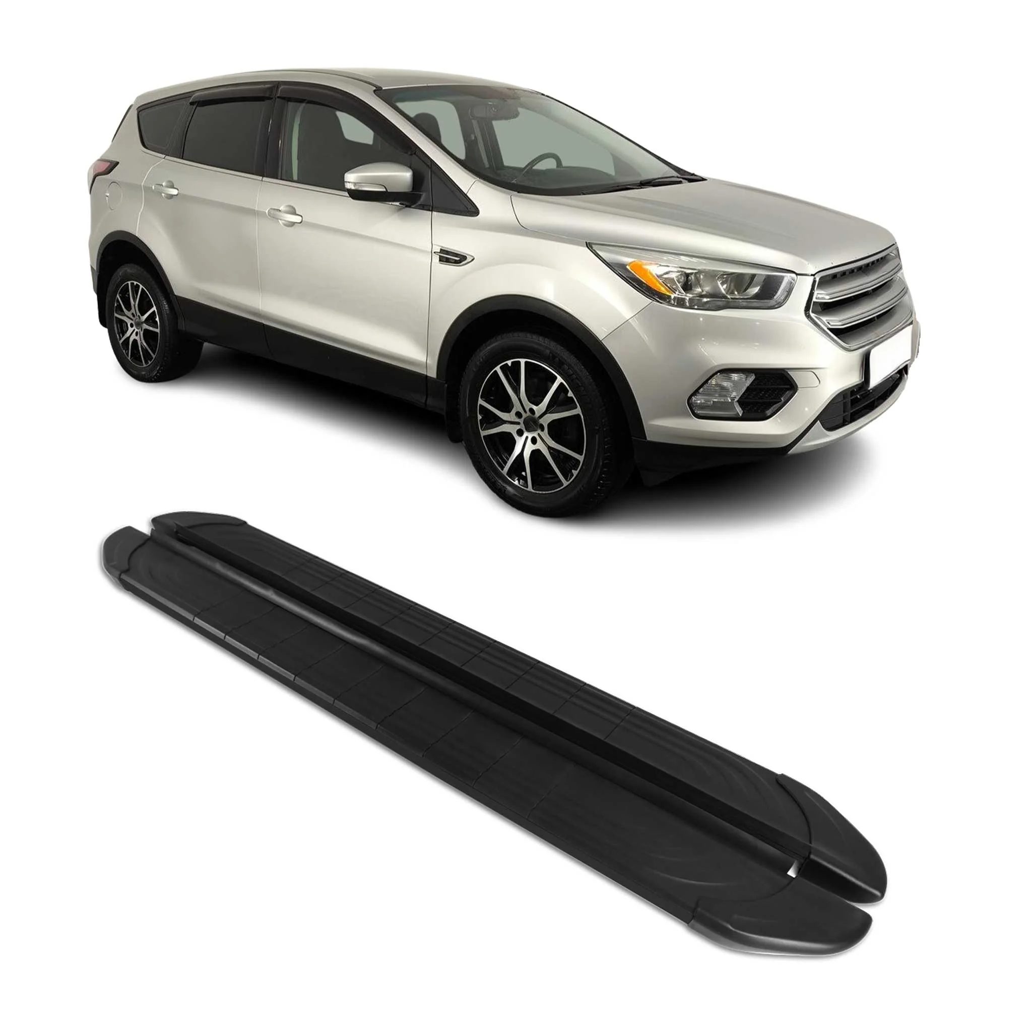 Trittbretter Seitenschweller für Ford Kuga II 2012-2019 Aluminium Schwarz 2tlg