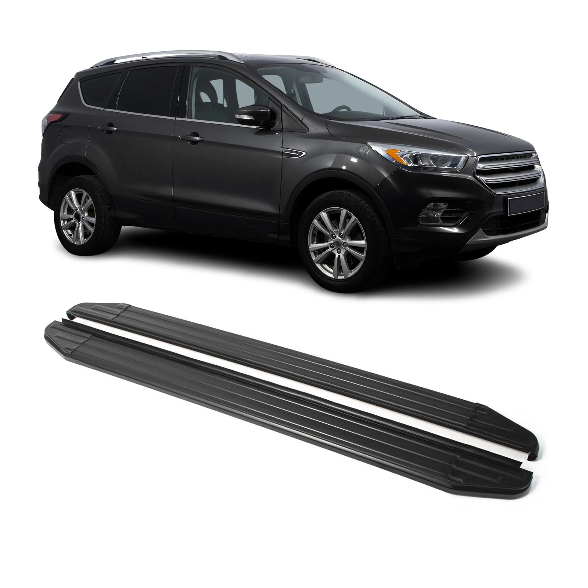Trittbretter Seitenschweller für Ford Kuga II 2012-2019 Aluminium Schwarz ABE 2x