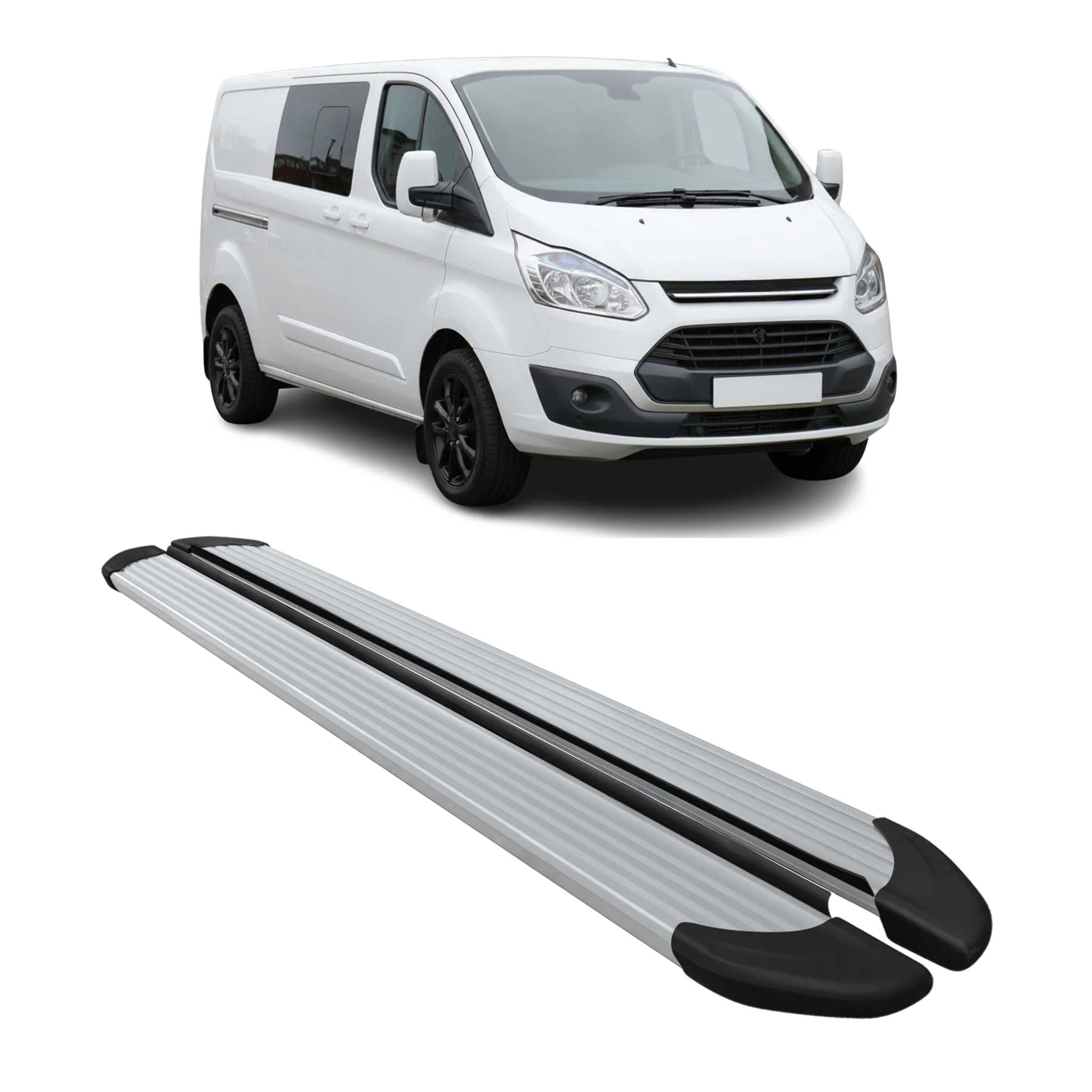 Seitenschweller Trittbretter Schweller für Ford Transit Custom I 2012-23 L2 Alu