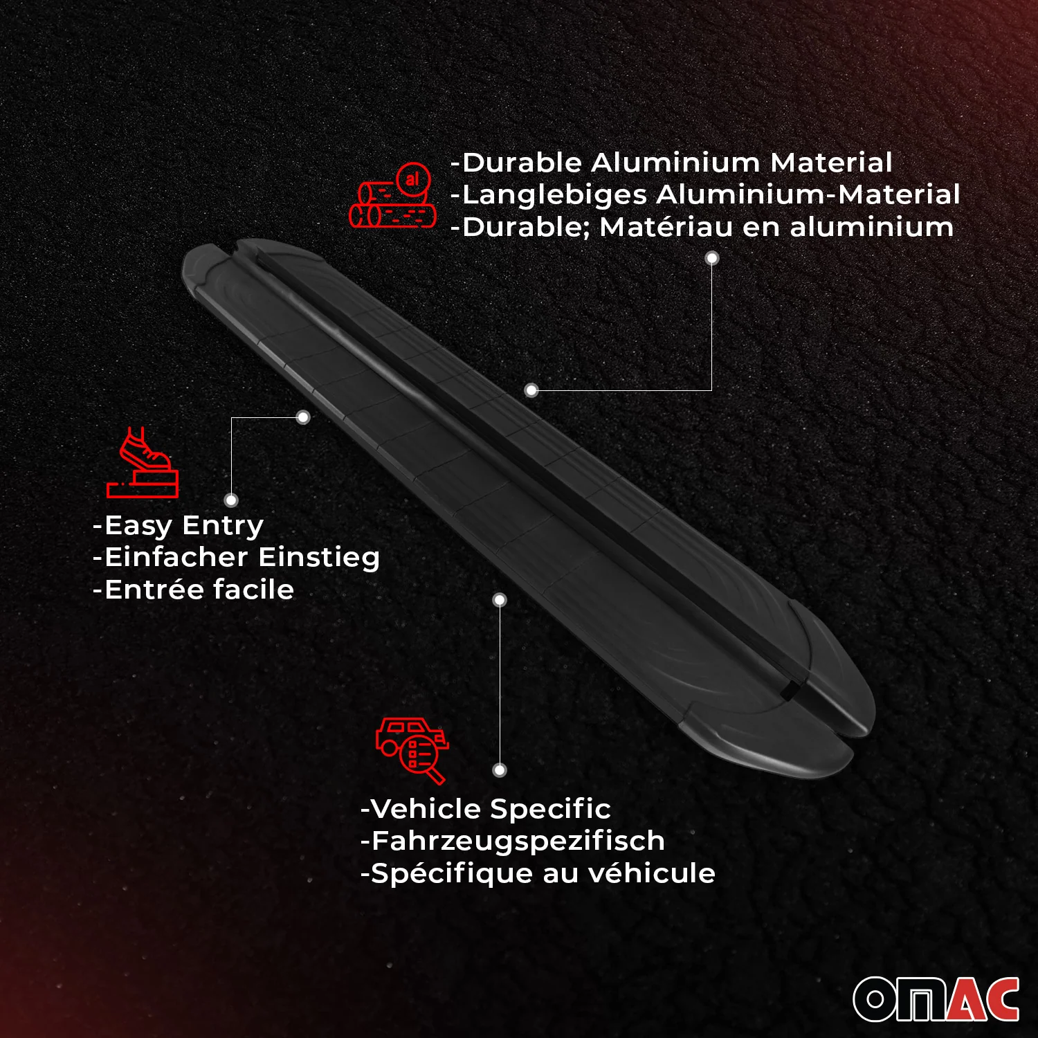 Trittbretter Seitenschweller für Jeep Grand Cherokee 2011-2021 Aluminium Schwarz - Image 4