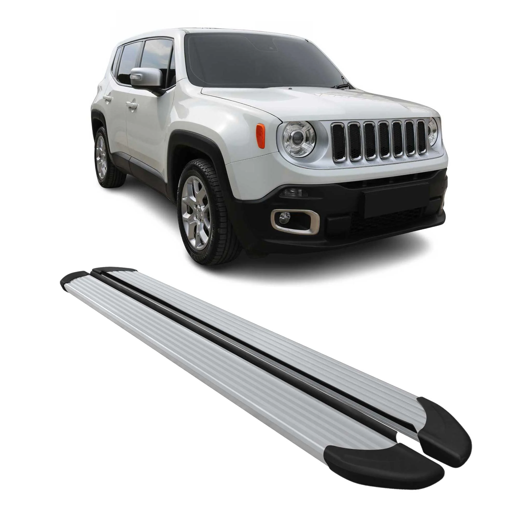 Seitenschweller Trittbretter Schweller für Jeep Renegade 2015-2024 Alu Grau