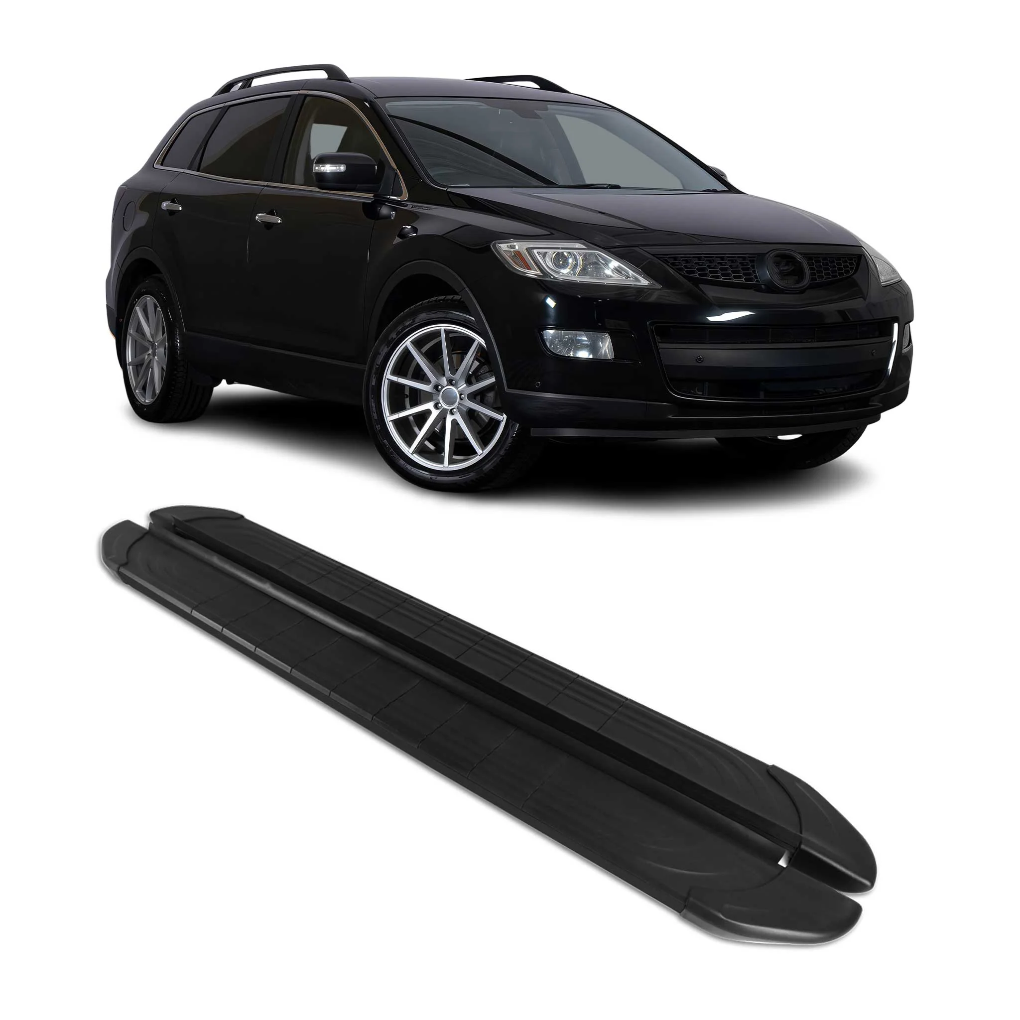 Trittbretter Seitenschweller für Mazda CX-9 2010-2015 Aluminium Schwarz 2tlg