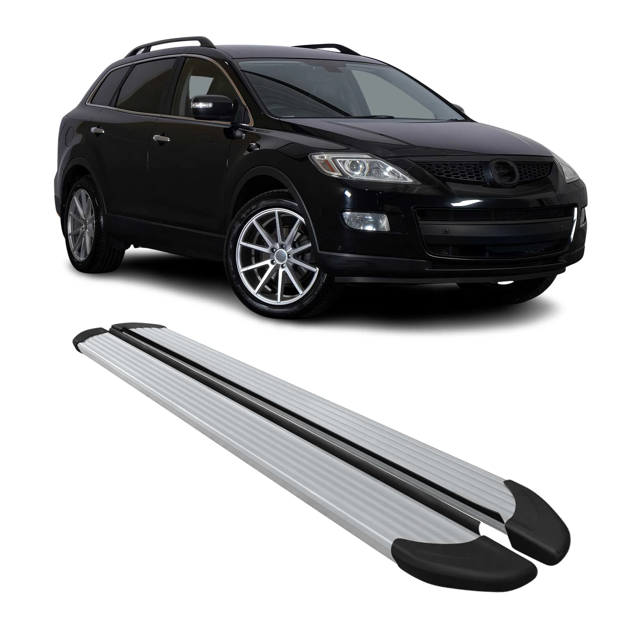 Seitenschweller Trittbretter Schweller für Mazda CX-9 2010-2019 Aluminium Silber