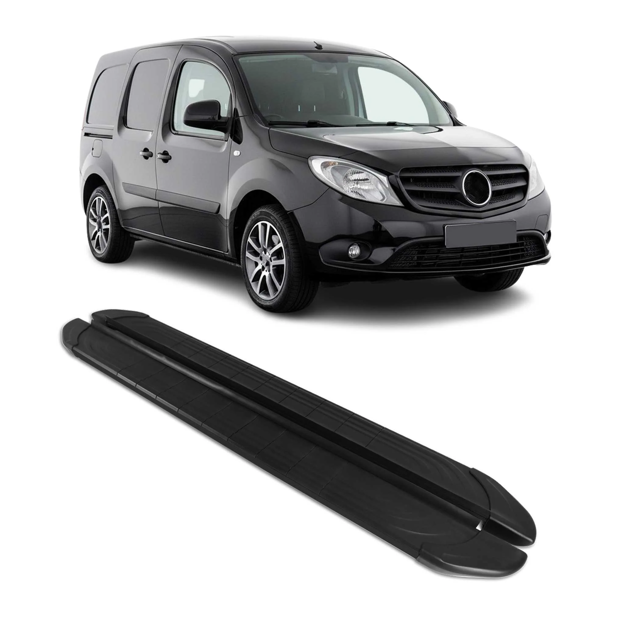 Trittbretter Seitenschweller für Mercedes Citan 2013-2021 Aluminium Schwarz 2tlg