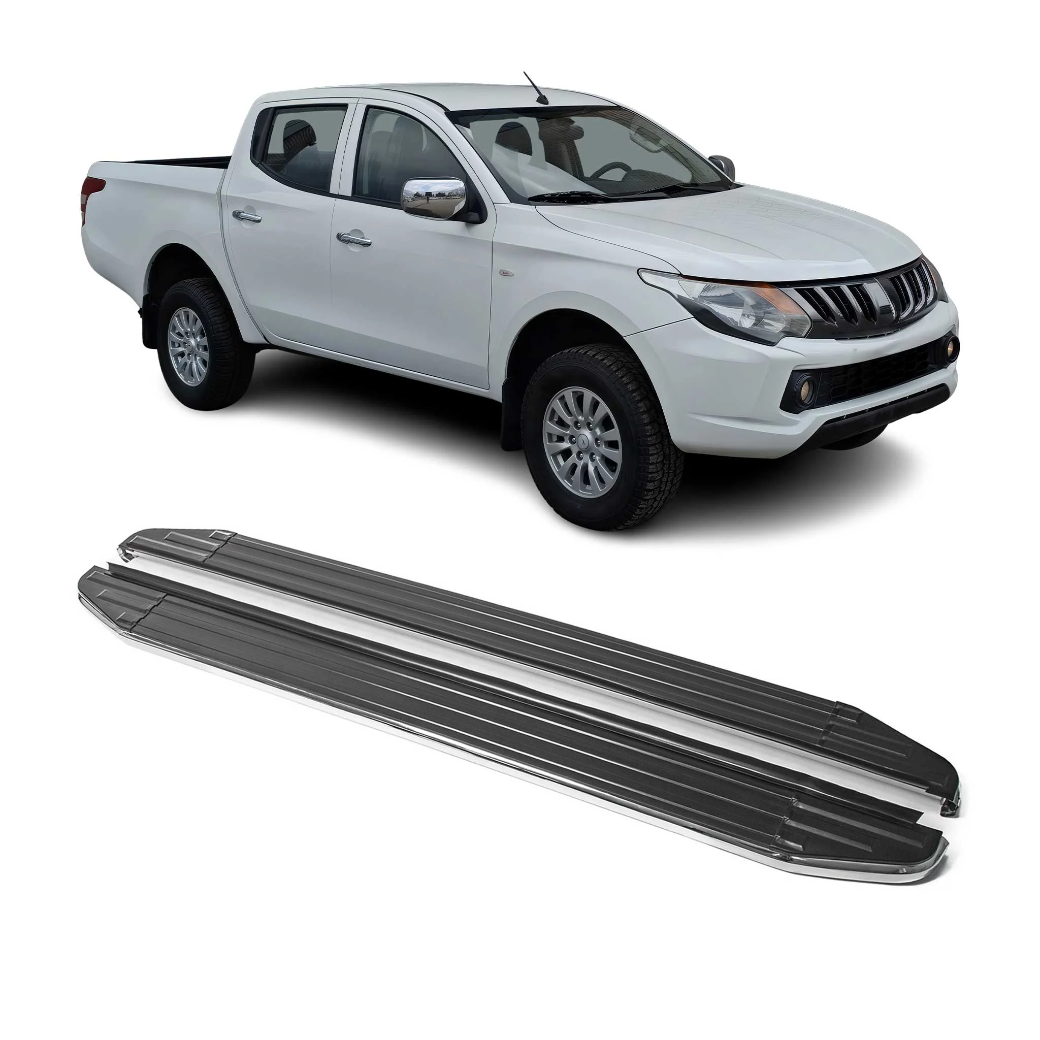 Trittbretter Seitenschweller für Mitsubishi L200 2015-2026 ABE Alu