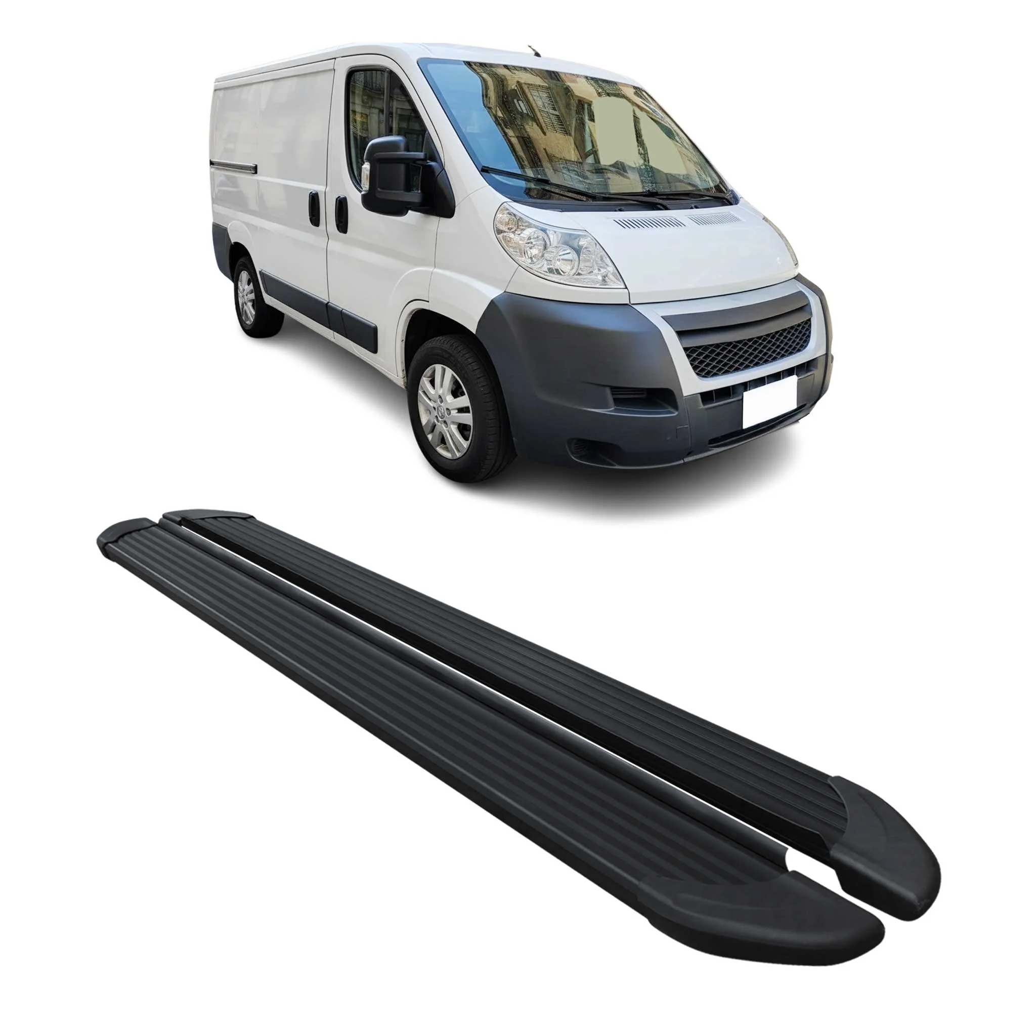 Seitenschweller Trittbretter Schweller für Peugeot Boxer 2006-26 L1 Alu Schwarz