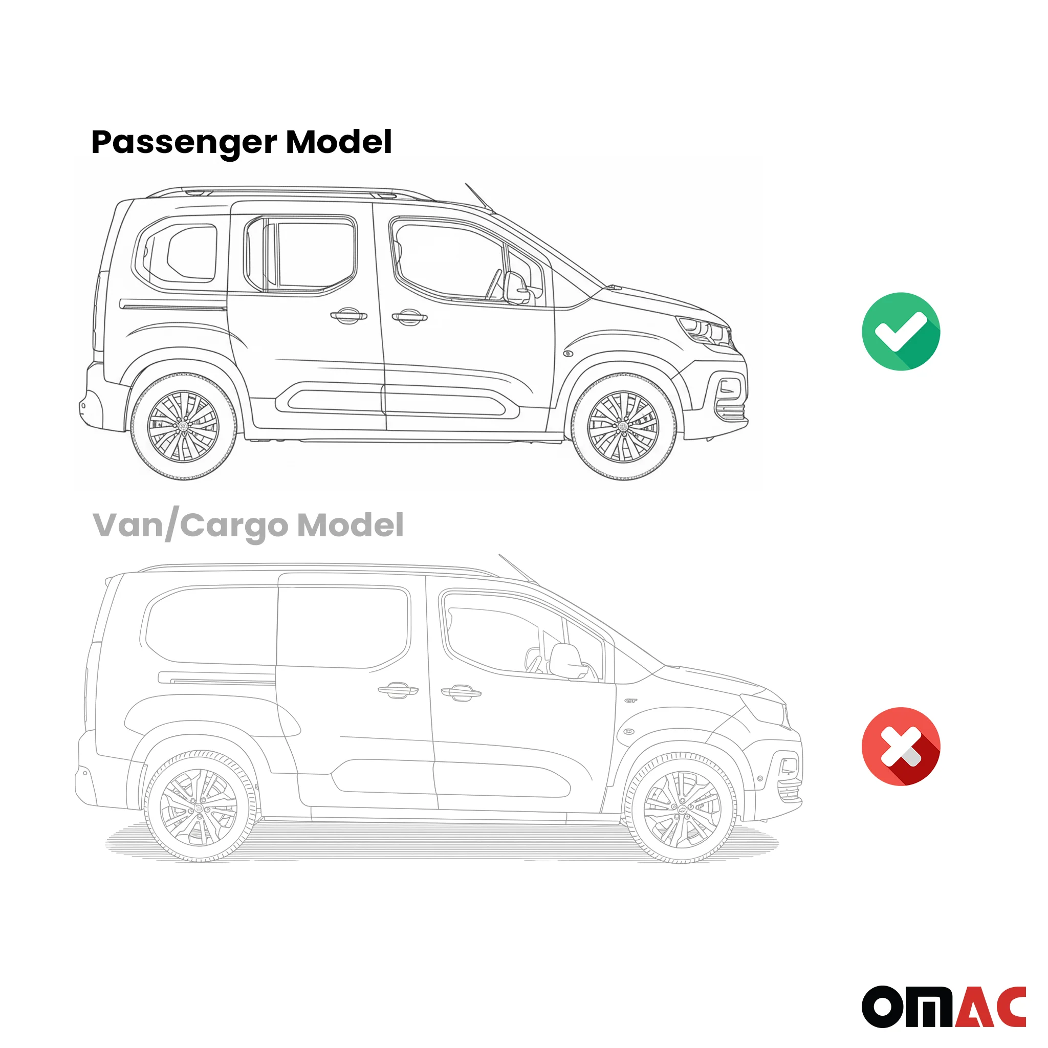Seitenschweller Trittbretter für Peugeot Partner L1 2018-2026 Kombi Alu Schwarz - Image 4