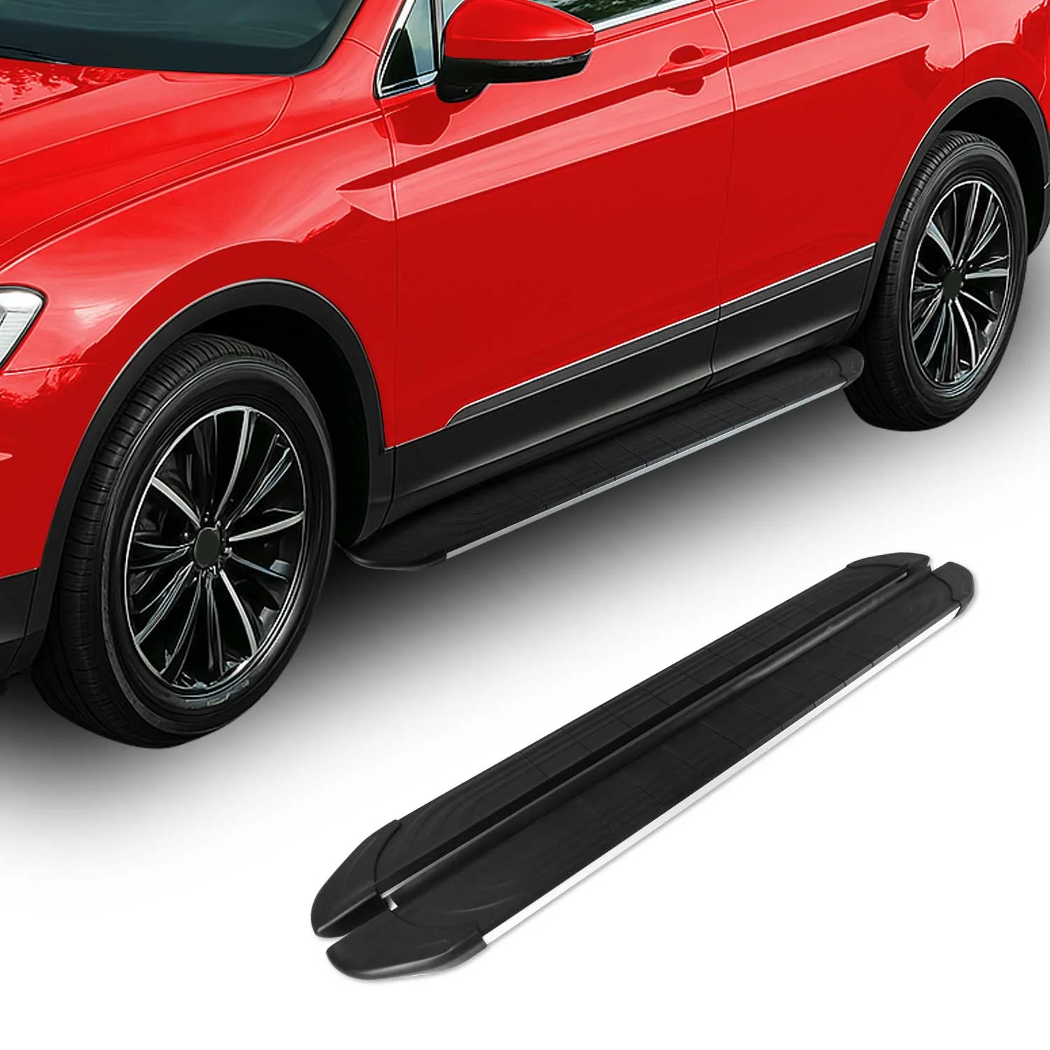 Trittbretter Seitenschweller für Renault Trafic 2001-2014 L1 Alu Schwarz Grau - Image 2