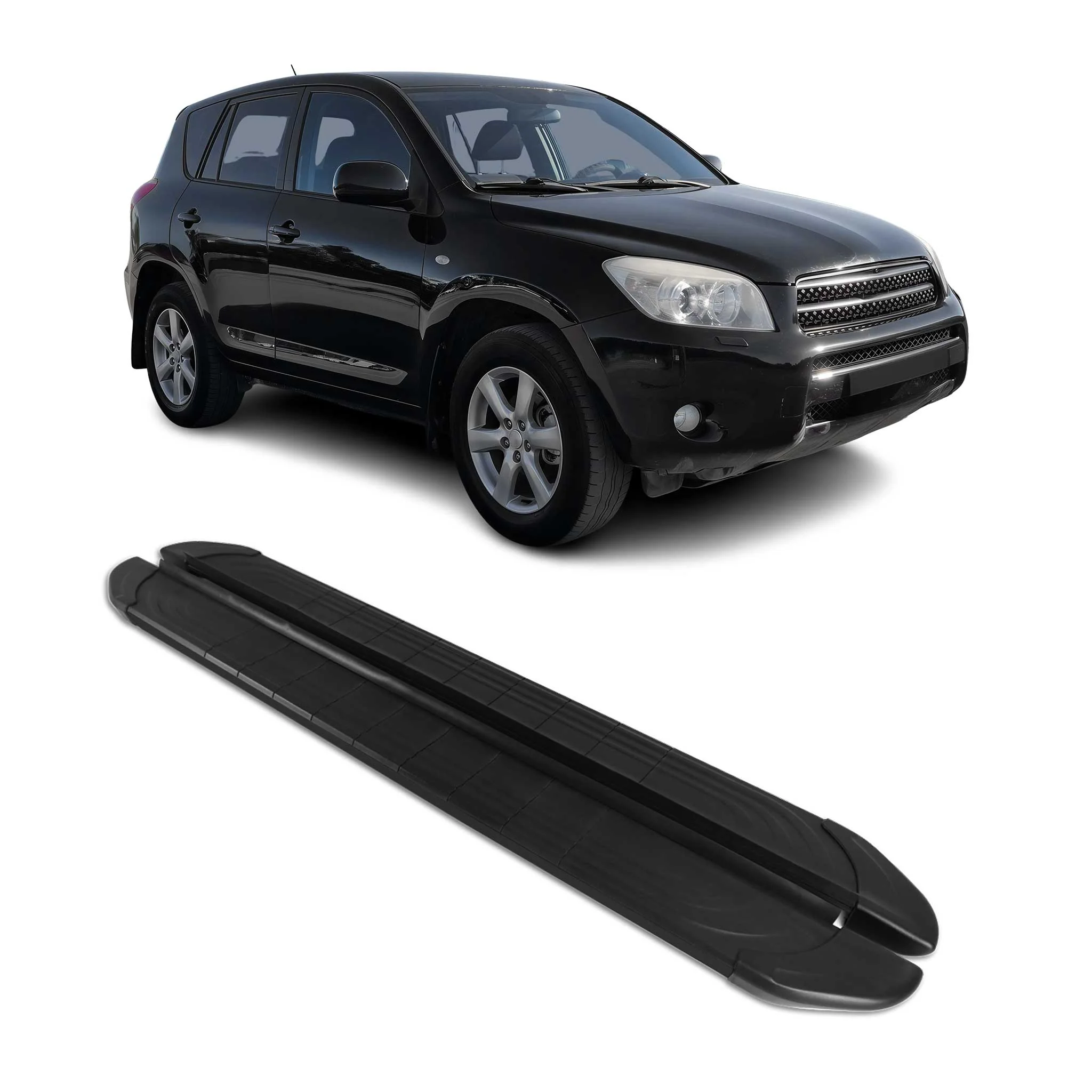 Trittbretter Seitenschweller für Toyota RAV4 2005-2011 Aluminium Schwarz 2tlg