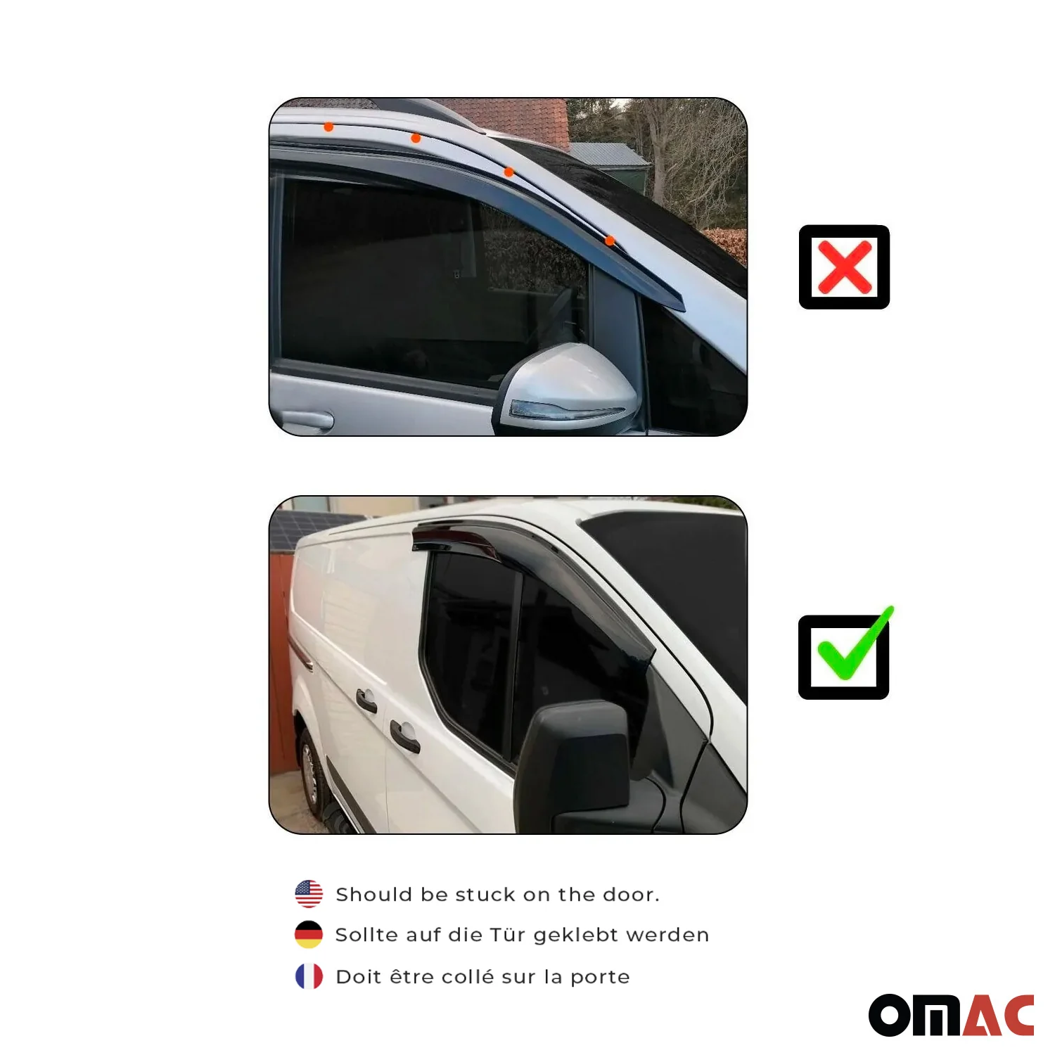 Windabweiser Regenabweiser für Renault Clio 5 2019-2025 Schwarz 4x - Image 5