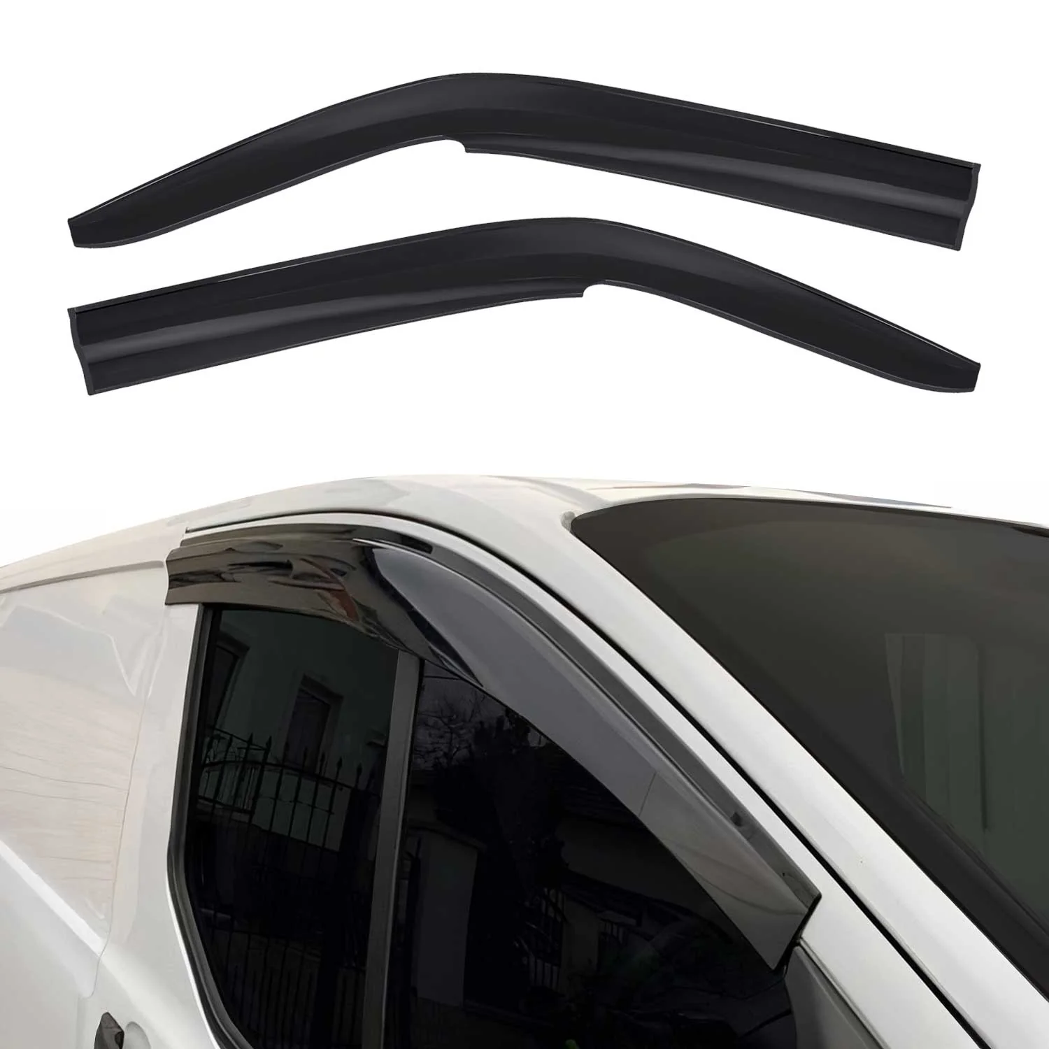 Windabweiser Regenabweiser für VW Transporter T5 T6 2003-2022 Acryl Schwarz 2x